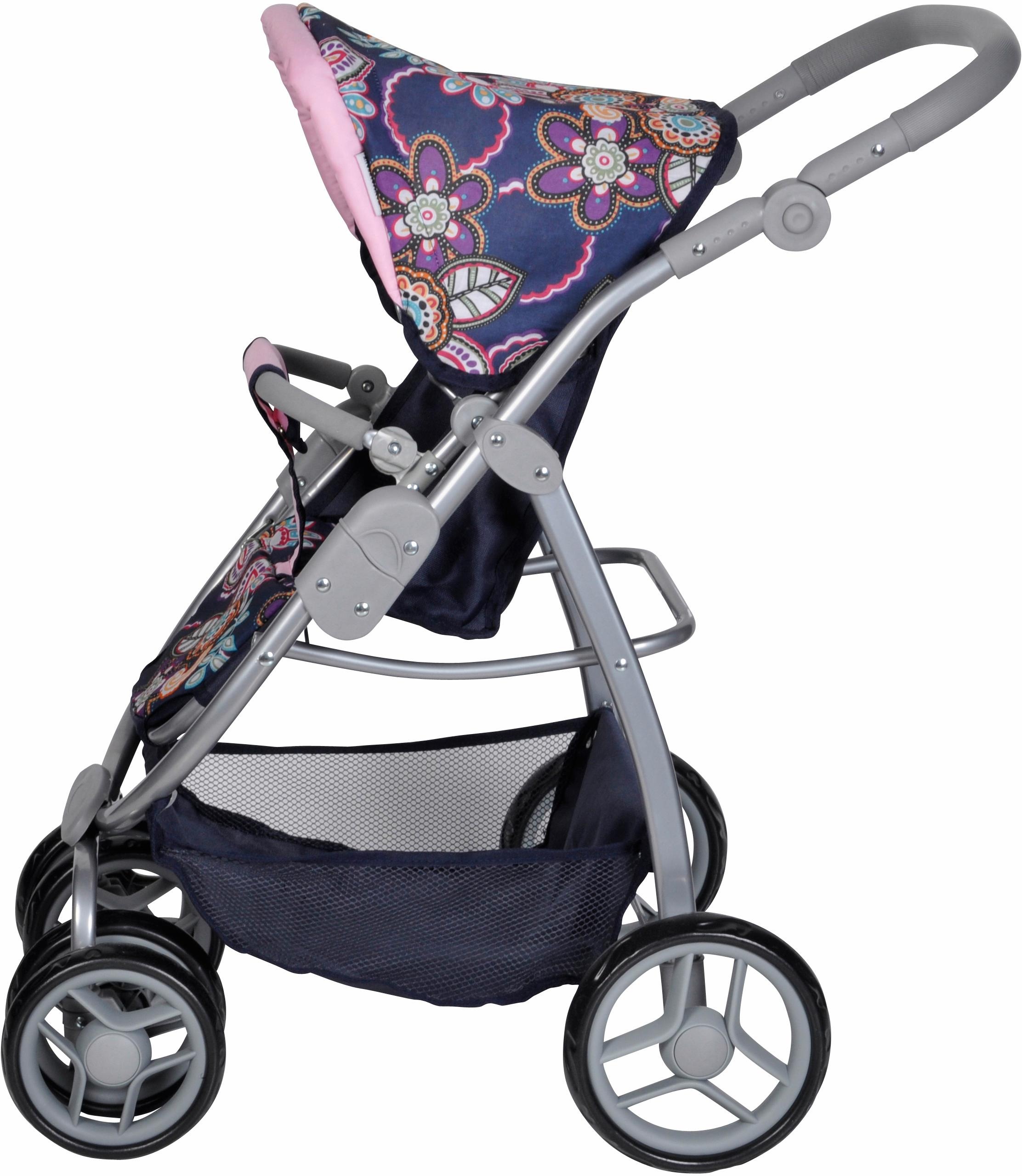 6. Bild von Knorrtoys® Kombi-Puppenwagen »Coco - Blau/Rosa/Blumen«, 2-in-1