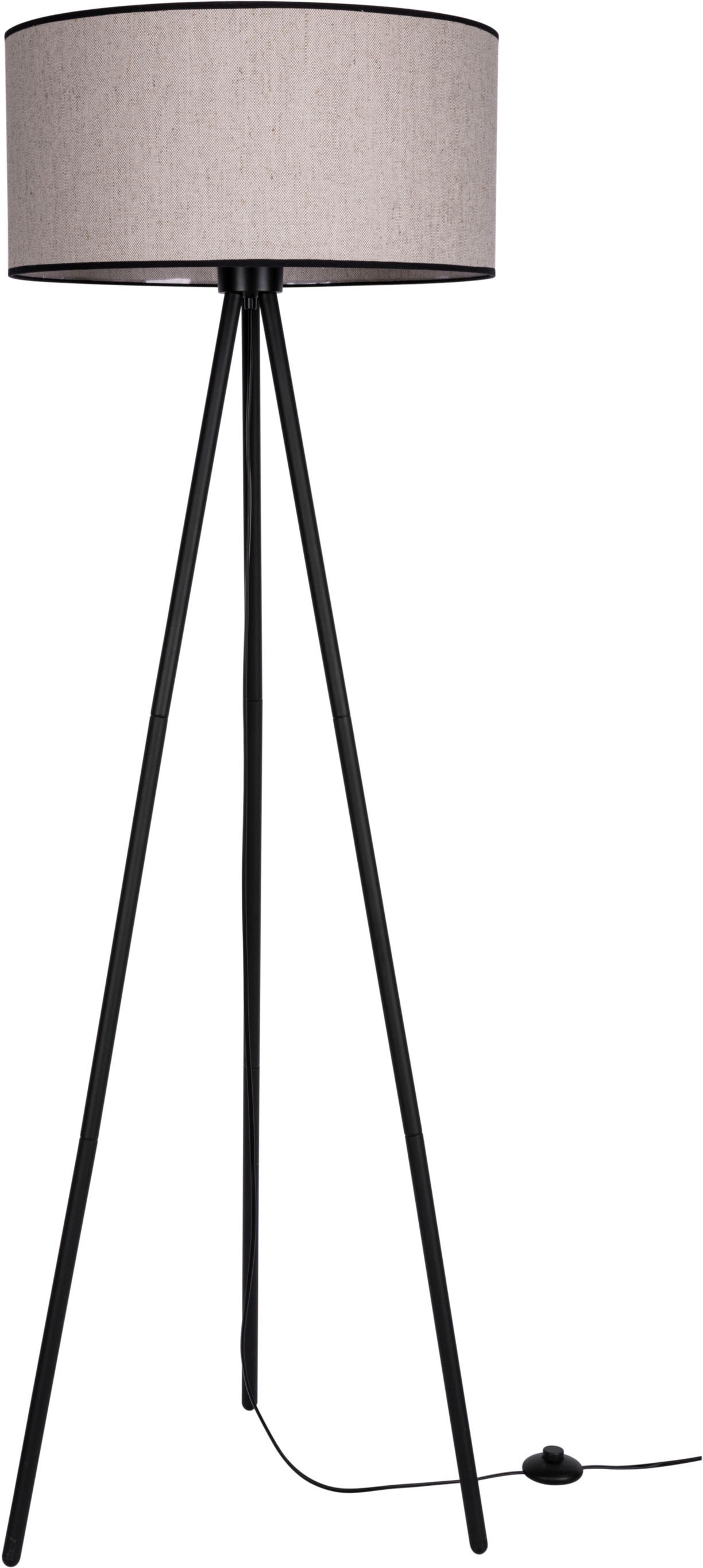 andas Stehlampe »Virrat, im skandinavischen Stil«, 1 flammig, Leuchtmittel E27 | Leuchtmittel wechselbar, Stehleuchte mit Leinenschirm, im zeitlosen Design, Made in Europe