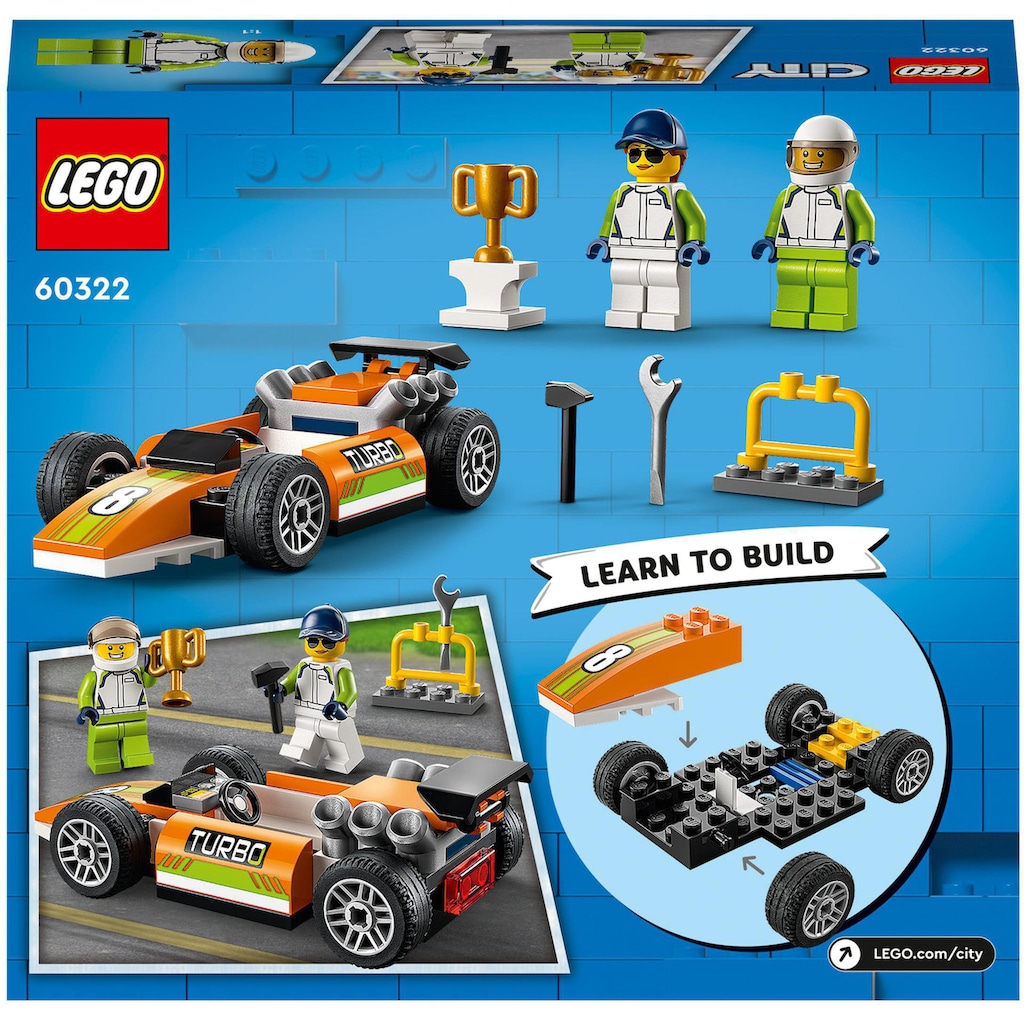 LEGO® Konstruktionsspielsteine »Rennauto (60322), LEGO® City«, (46 St.)