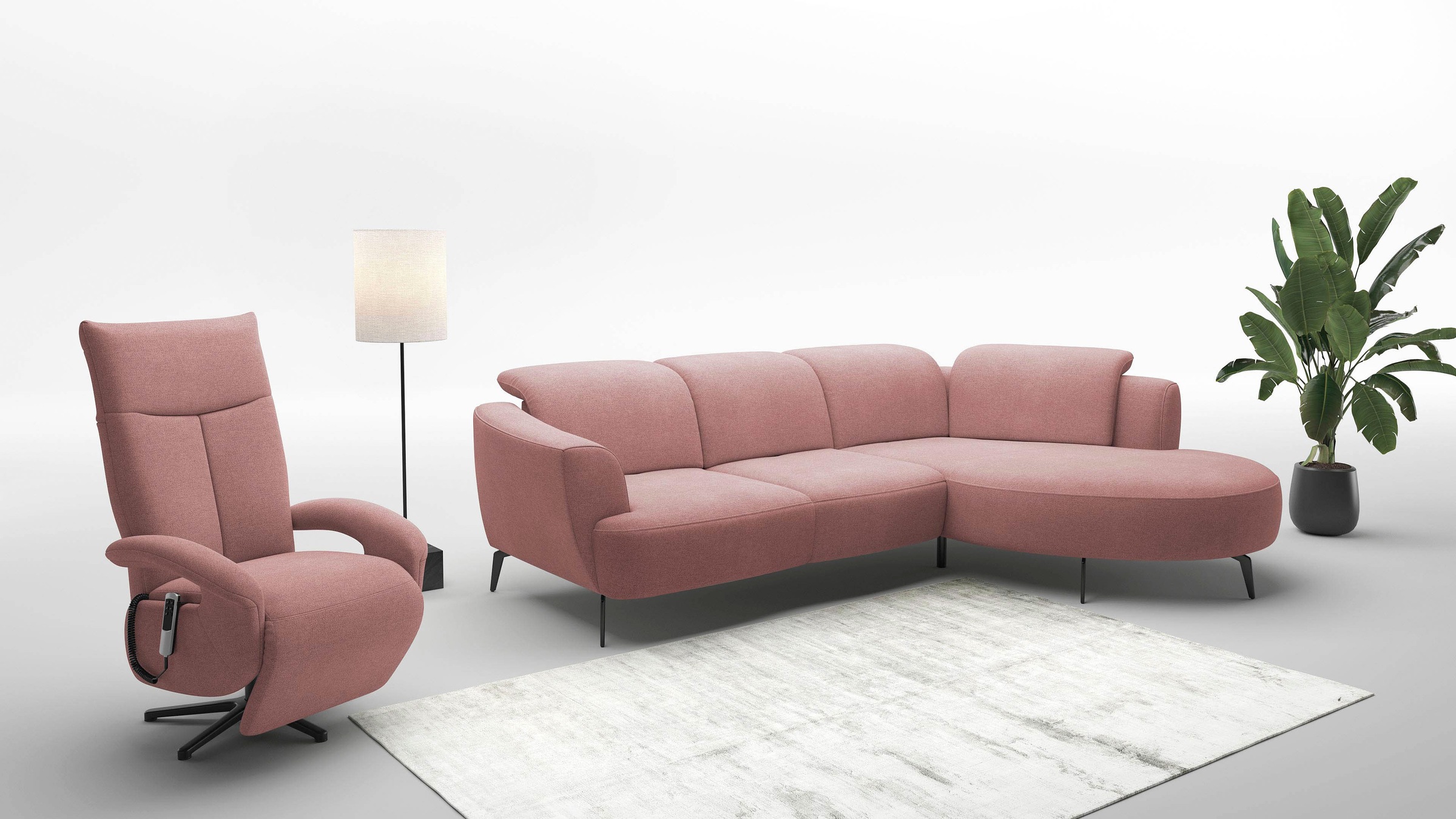 sit&more Ecksofa »Zoe«, ink.Sitztiefenverstellung, wahlweise mit Kopfteilverstellung