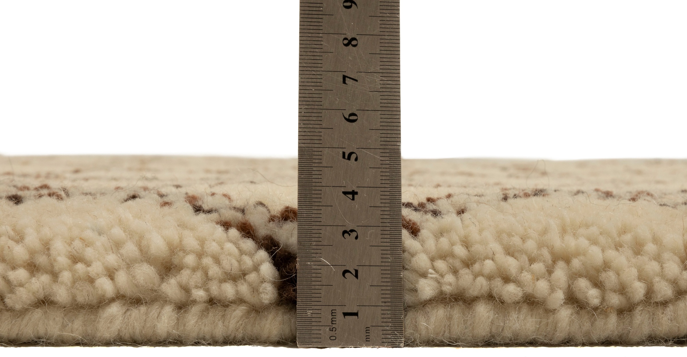 THEKO Wollteppich »MARMOUCHA 05«, rechteckig, 24 mm Höhe, reine Wolle, Rauten Design, mit Fransen