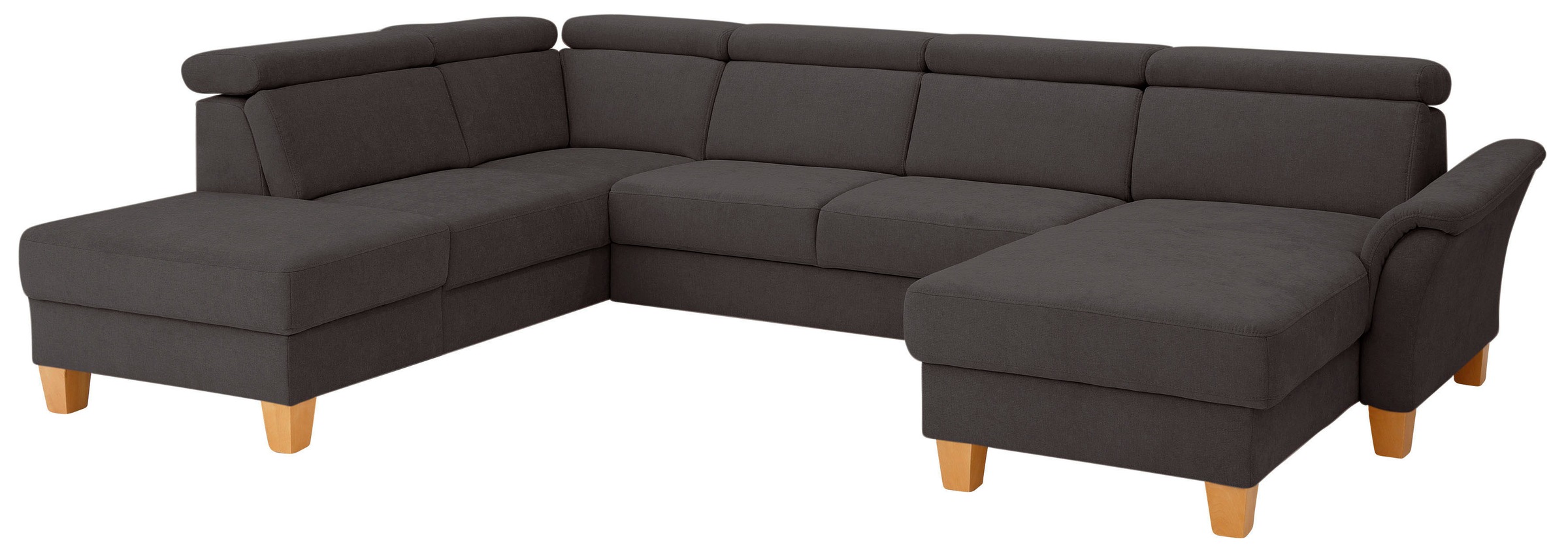 Home affaire Wohnlandschaft »Conville U-Form«, Kopfteilverstellung wahlweise mit Bettfunktion und Bettkasten