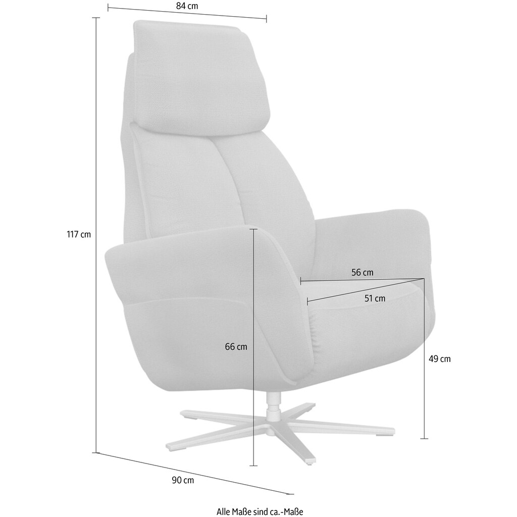 ADA trendline Relaxsessel »Thimo«, in Größe L, Liegefläche 185cm, verstellbar, optional mit Aufstehhilfe