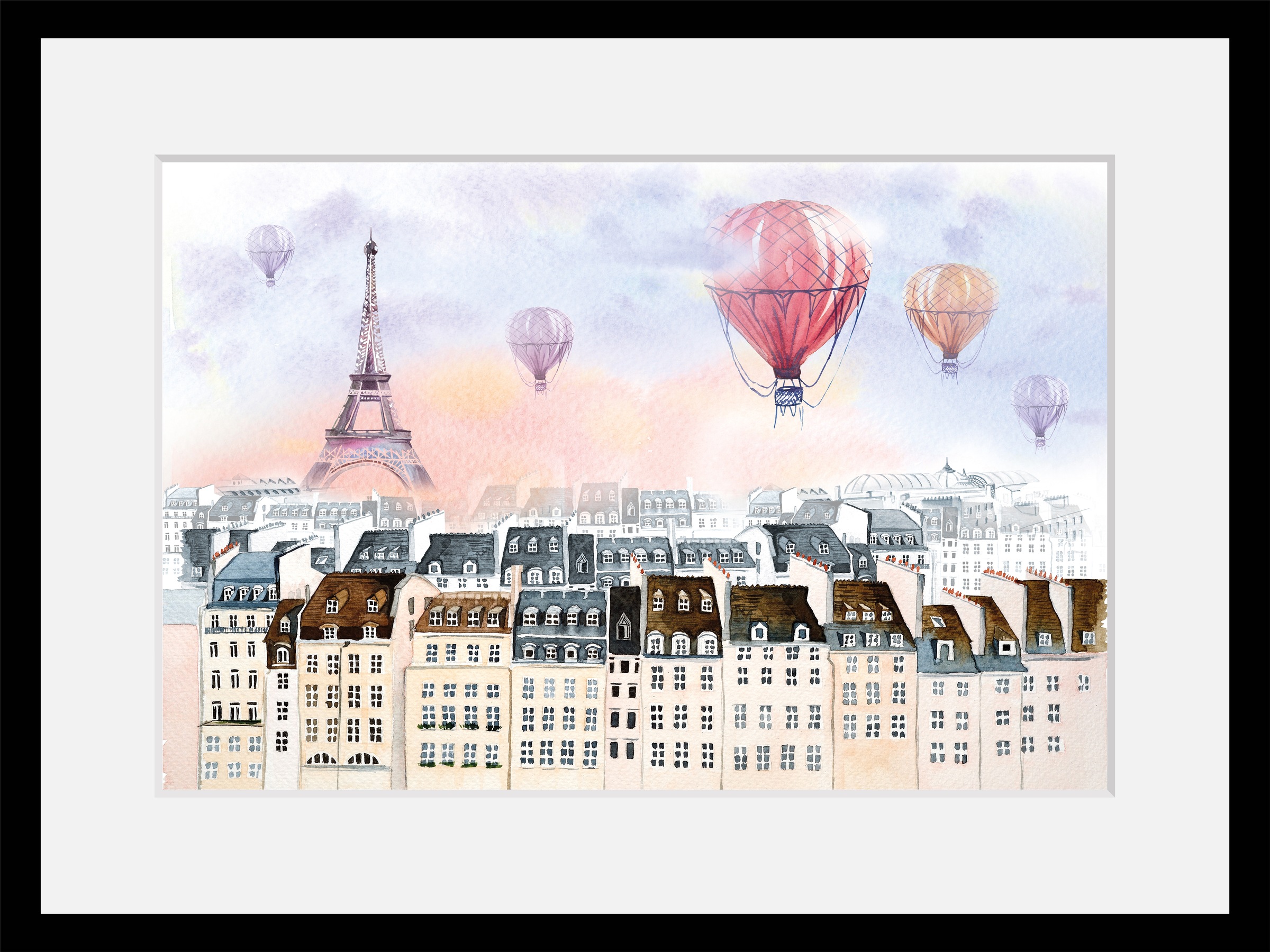 queence Bild »Heißluftballon in Frankreich«, Stadt-Paris-Gebäude-Ballonfahr günstig online kaufen