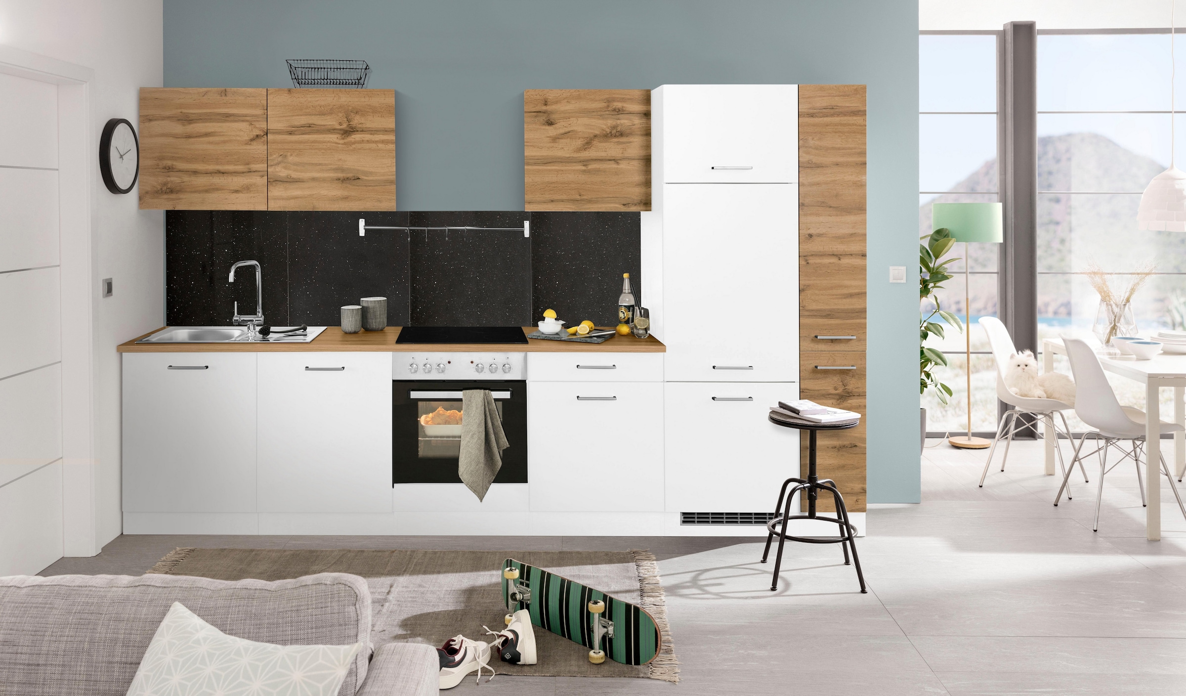 KOCHSTATION Küchenzeile »KS-Kehl«, ohne E-Geräte, Breite 330 cm, für Kühlschrank und Geschirrspüler