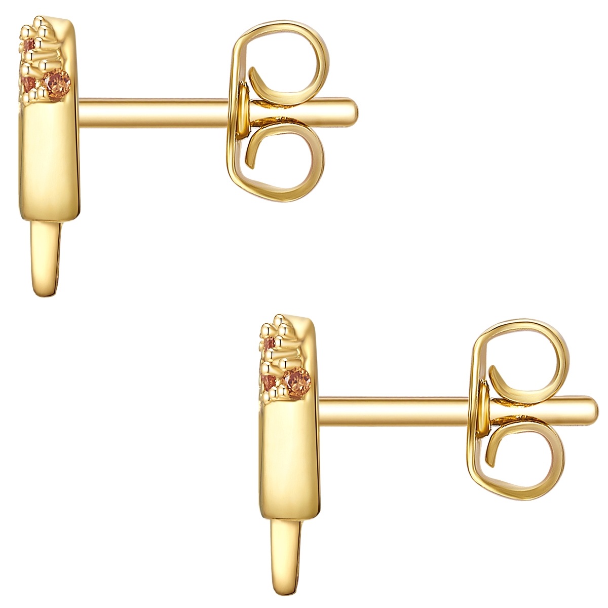 Glanzstücke München Paar Ohrstecker »Set: LLL21«, (2 tlg.), Ohrstecker Sterling Silber gelbgold Zirkonia rosée