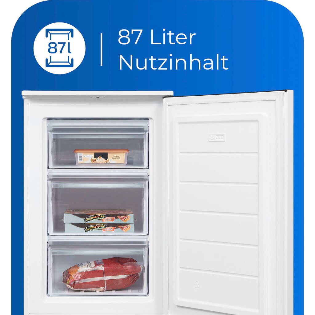 exquisit Gefrierschrank »GS81-040E weiss«, 85 cm hoch, 58 cm breit