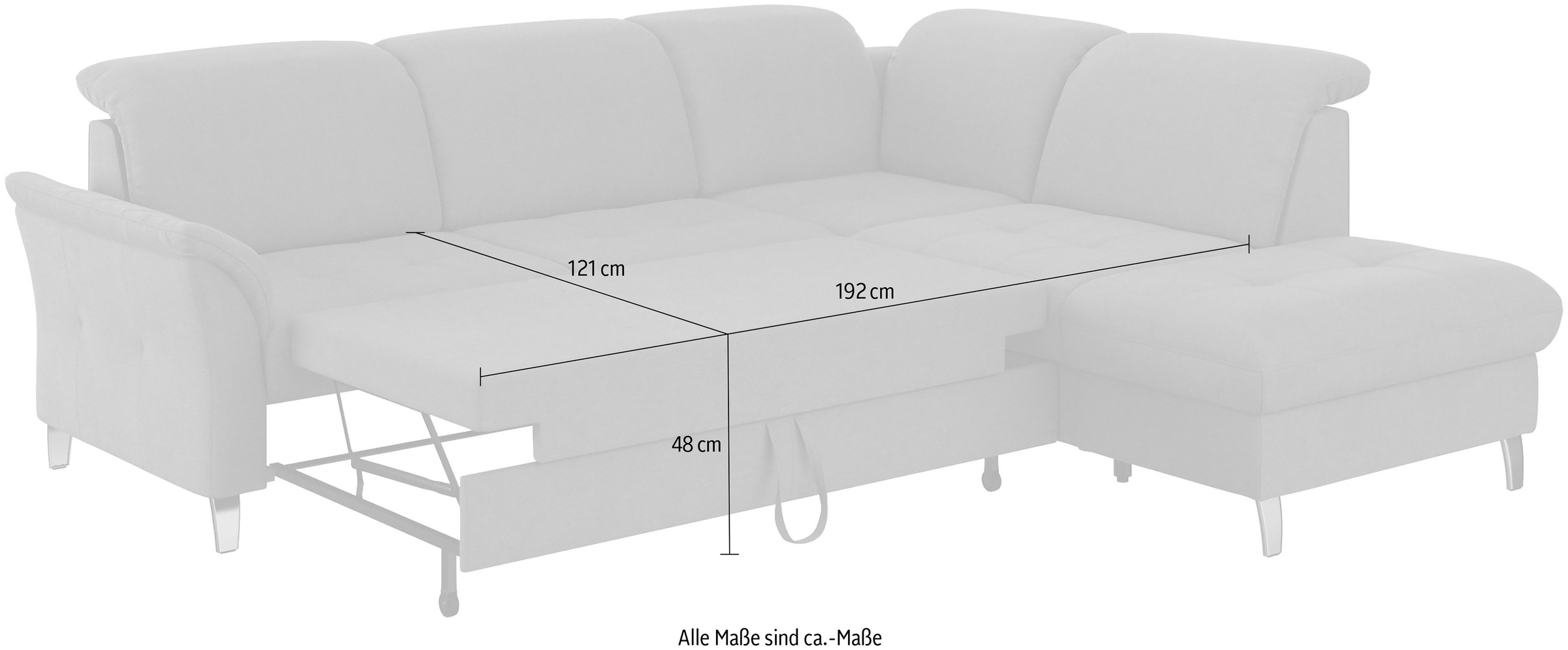 sit&more Ecksofa »Maggiore L-Form«, wahlweise mit Kopfteilverstellung, Bettfunktion und Stauraum