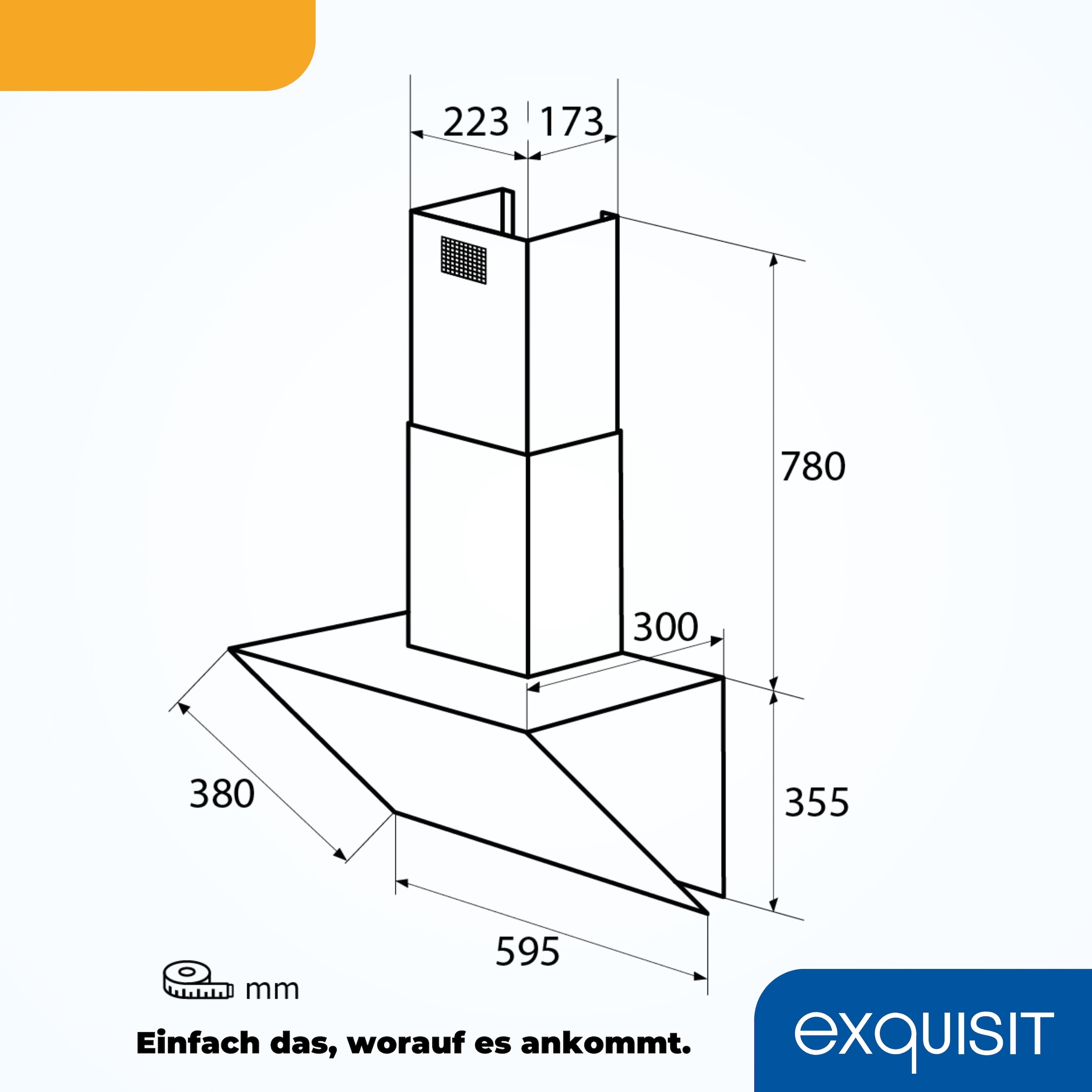exquisit Kopffreihaube »KFD603-120 mattschwarz« Elegante Kopffreihaube in Mattschwarz per Fingertip zu bedienen