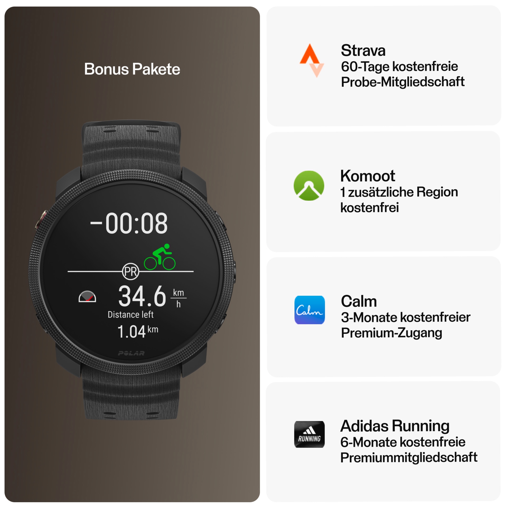 Polar Smartwatch »VANTAGE M3 S-L«, (3,3 cm / 1,28 Zoll), Proprietär, 32 GB