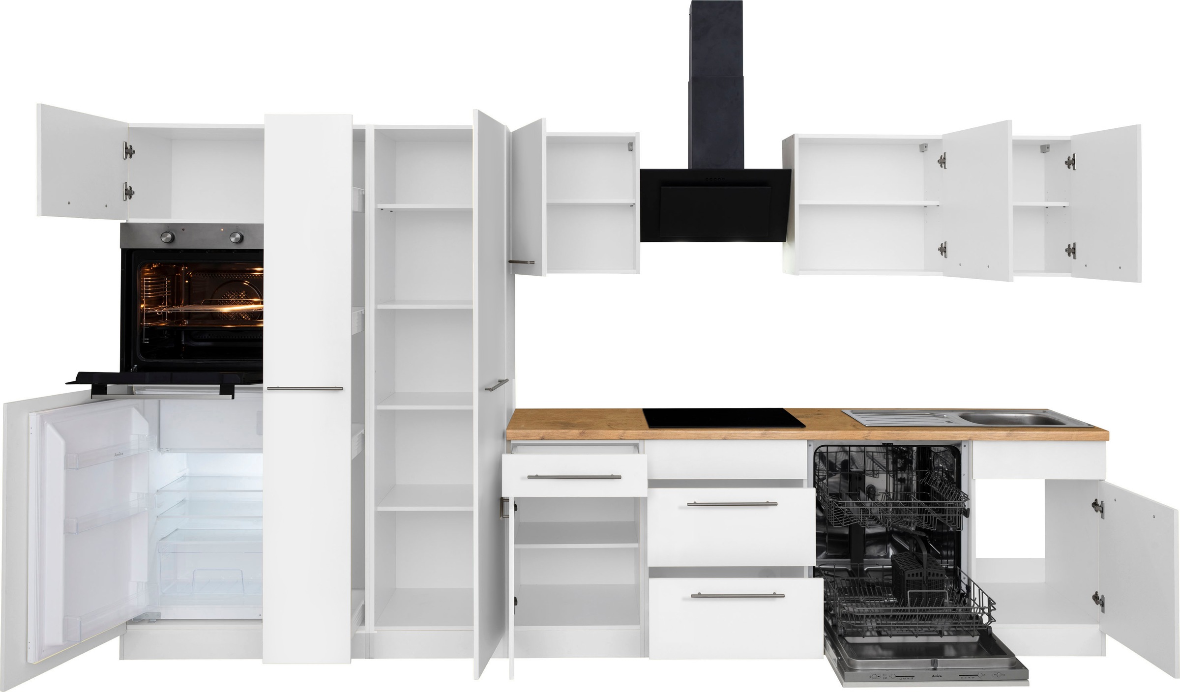 wiho Küchen Küchenzeile »Unna«, mit E-Geräten, Breite 360 cm