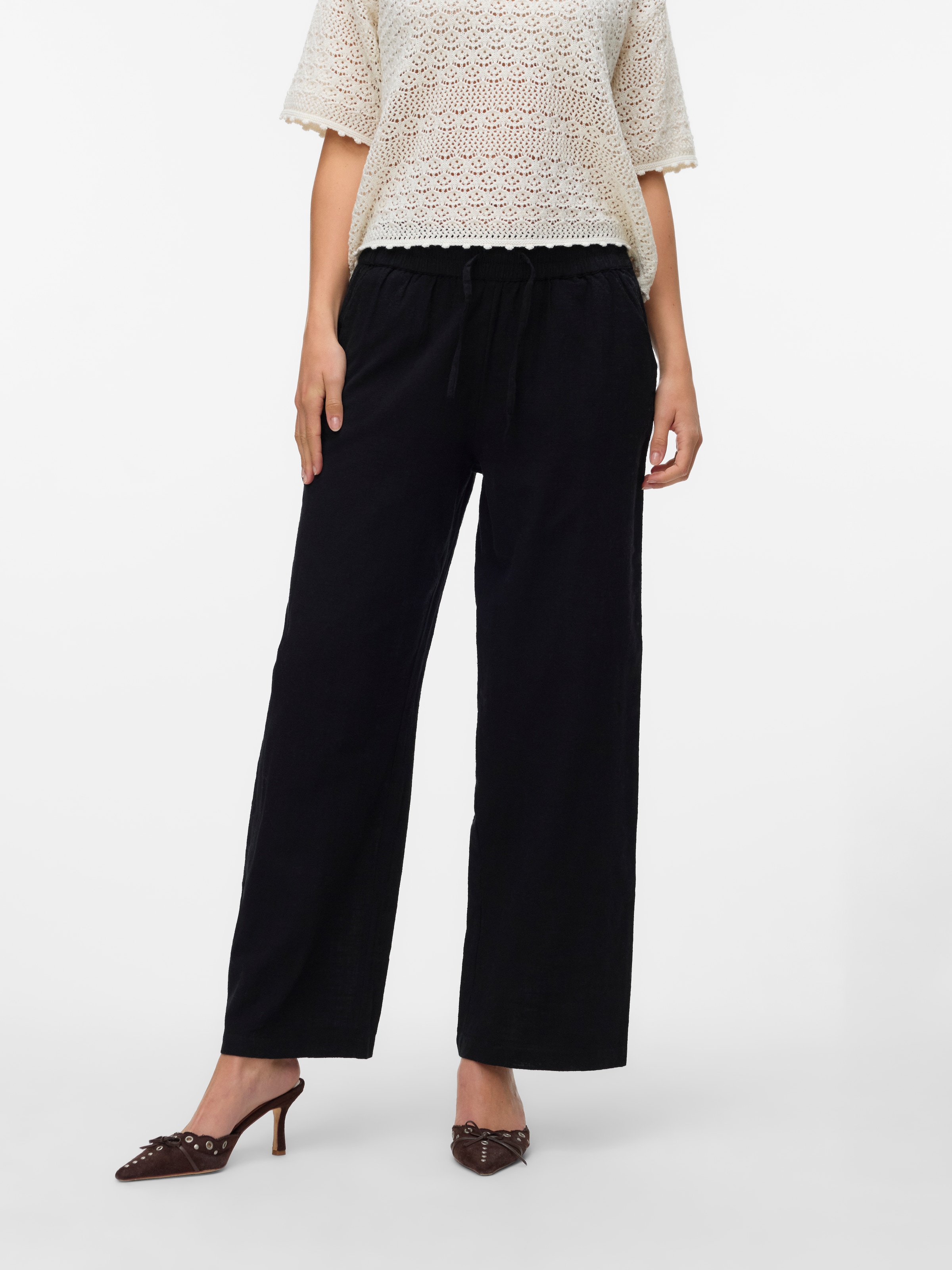 Vero Moda Schlupfhose »VMCAIA MW WIDE PANT WVN NOOS«  Baumwollmischung, oversize, mit Leinen