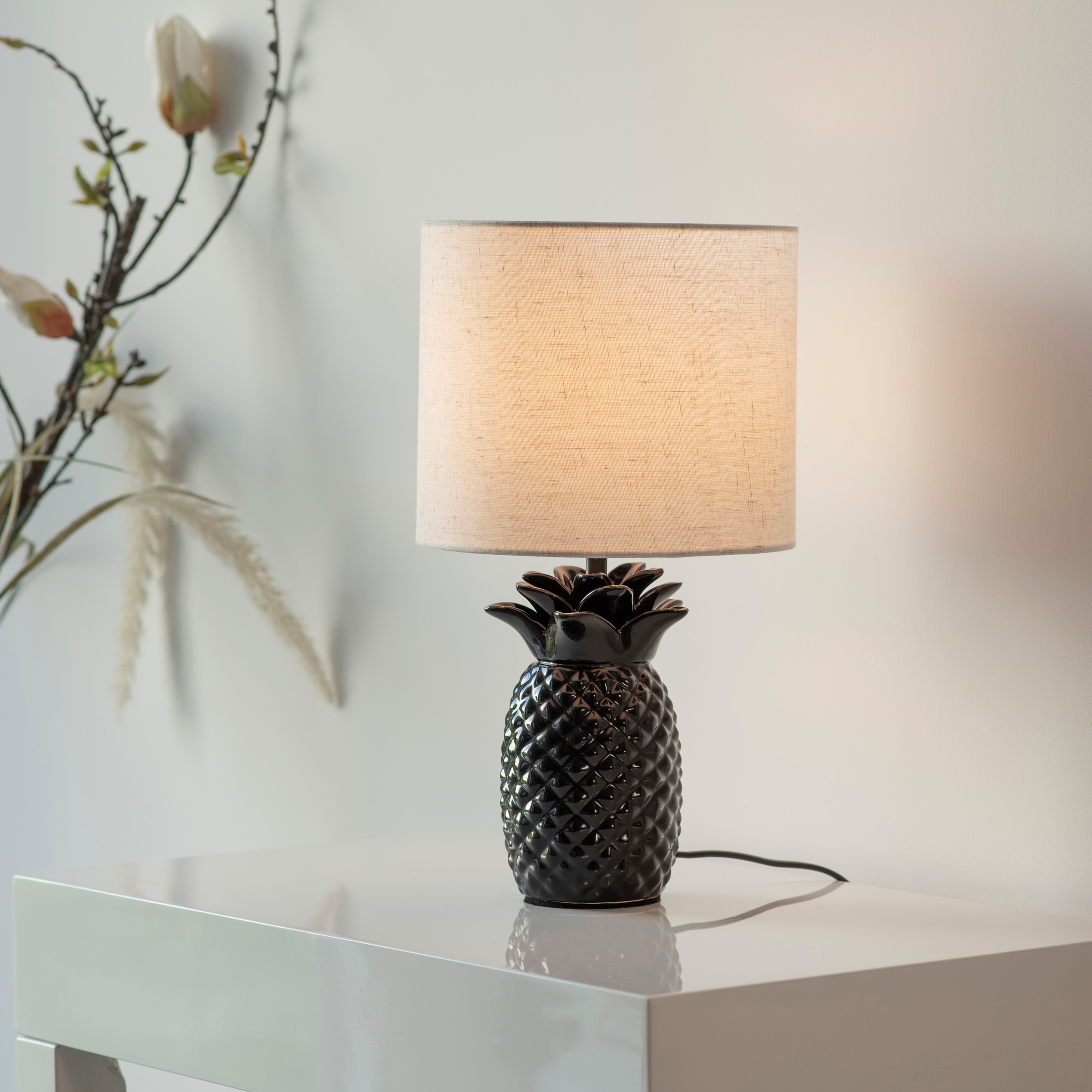 Leonique Tischleuchte »Tenille - Tischlampe im Ananas Design«, 1 flammig, L günstig online kaufen