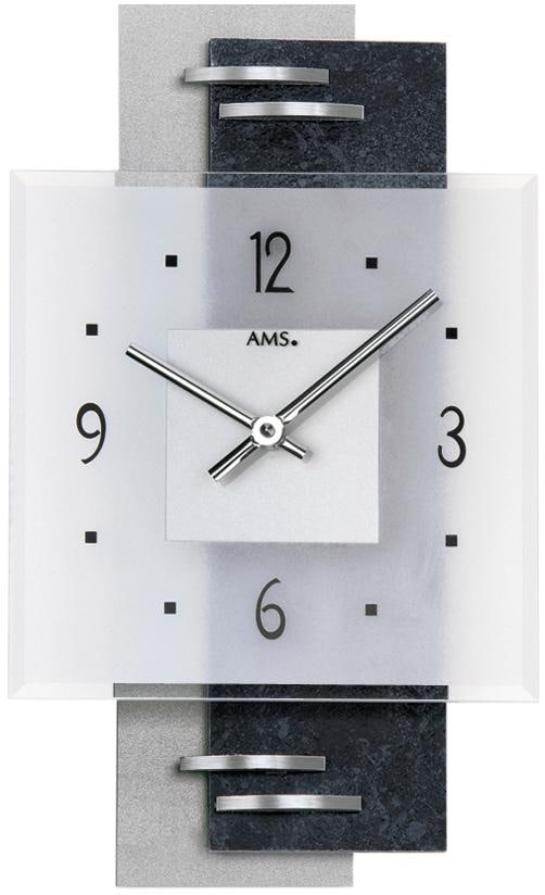 AMS Wanduhr »W9245«, Quarzuhr,Glas,Schiefer,Wohnzimmer,Esszimmer,Küche,Arbe günstig online kaufen