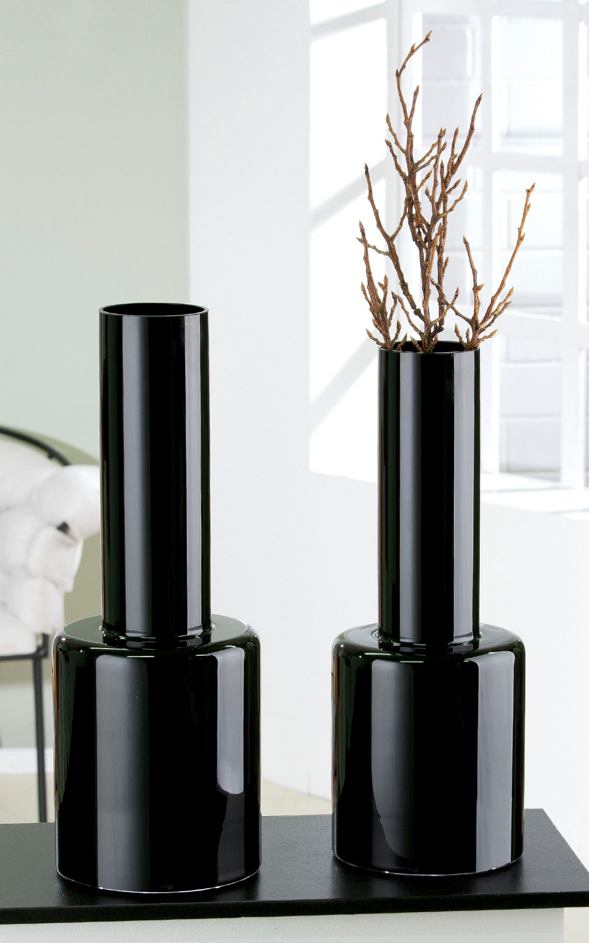 GILDE Bodenvase »Lexus«, (1 St.), Vase aus Glas, Höhe ca. 50 cm