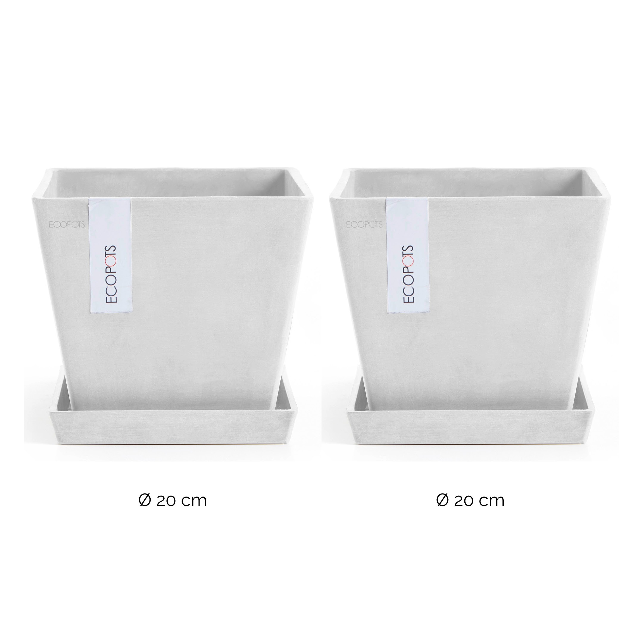 ECOPOTS Blumentopf »Rotterdam«, (Set, 2 St.), mit passenden Untersetzern
