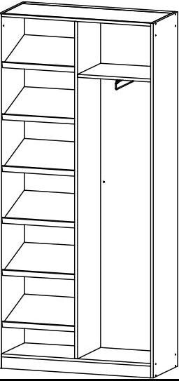 rauch Garderobenschrank »Garderobe Drehtürenschrank Kleiderschrank Schrank Schuhschrank MINOSA«, Breite 91 cm, ausziehbare Kleiderstange 6 Schuhablagen MADE IN GERMANY