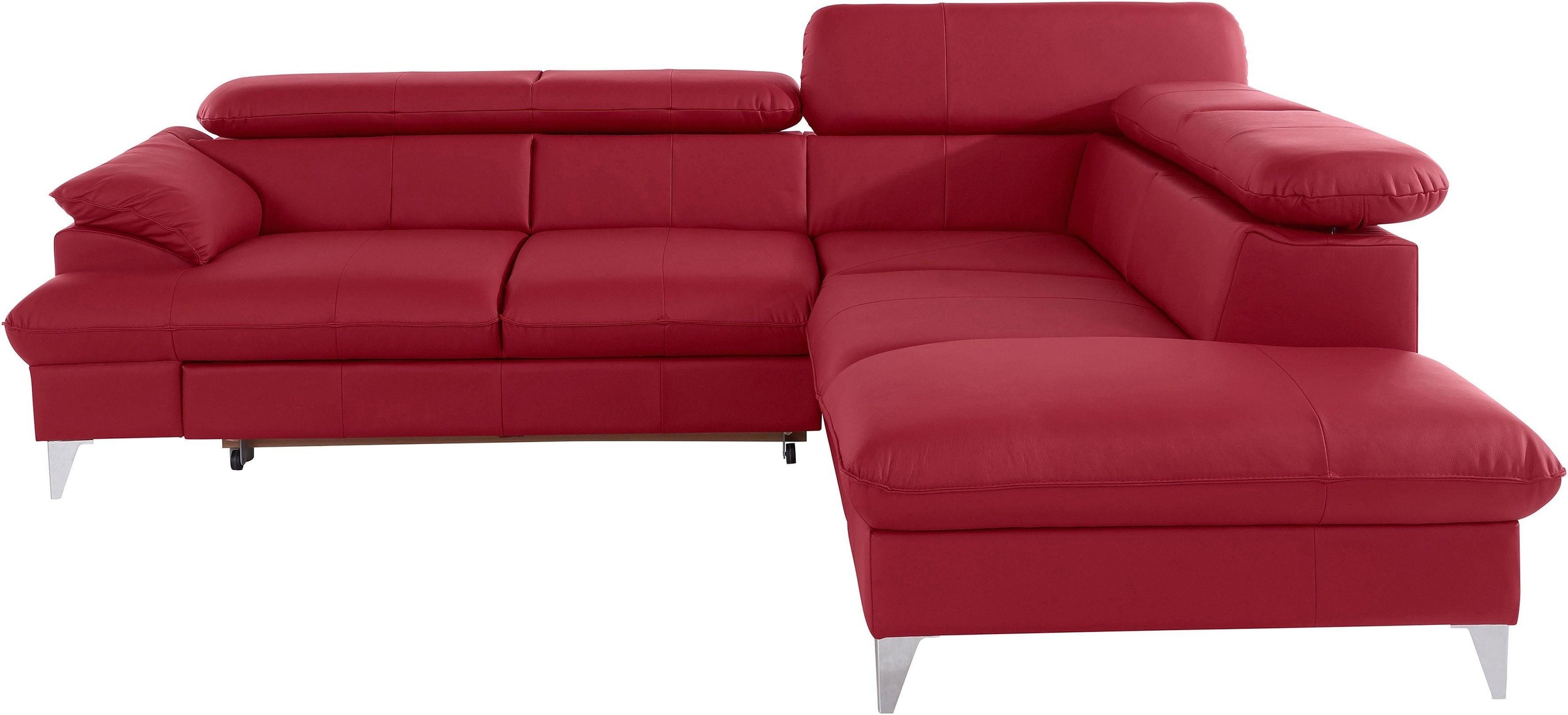COTTA Polstergarnitur »Caluso L-Form«, Set bestehend aus: Ecksofa mit Kopfteilverstellung & Hocker