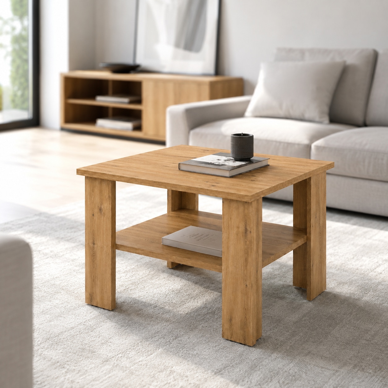 OTTO home Couchtisch »CT 2 Wohnzimmertisch, Sofatisch, Beistelltisch, Kaffeetisch« Mit Ablage, quadratisch/rechteckig, weiß Hochglanz oder Sonoma-Dekor