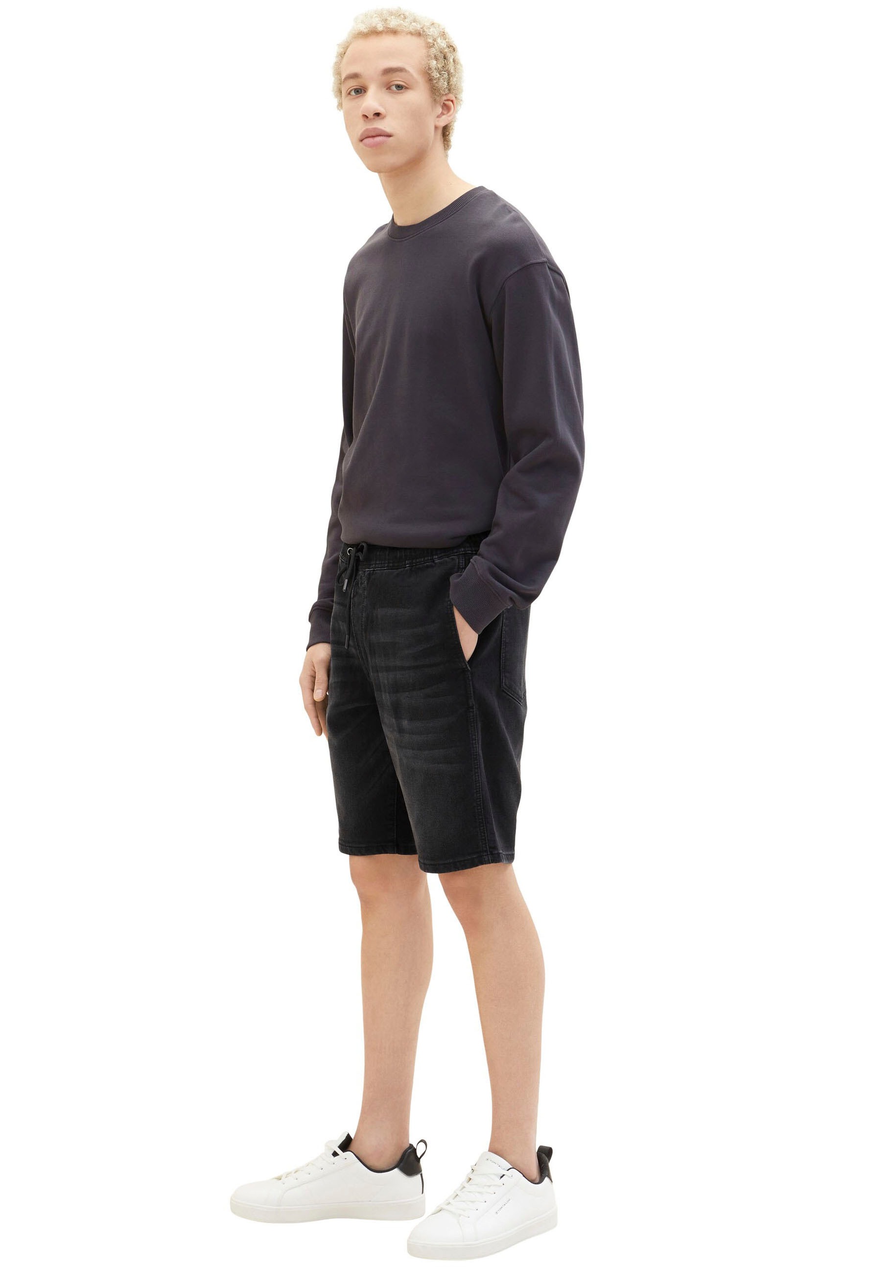 11. Bild von TOM TAILOR Denim Jeansshorts, mit elastischem Tunnelzugbund