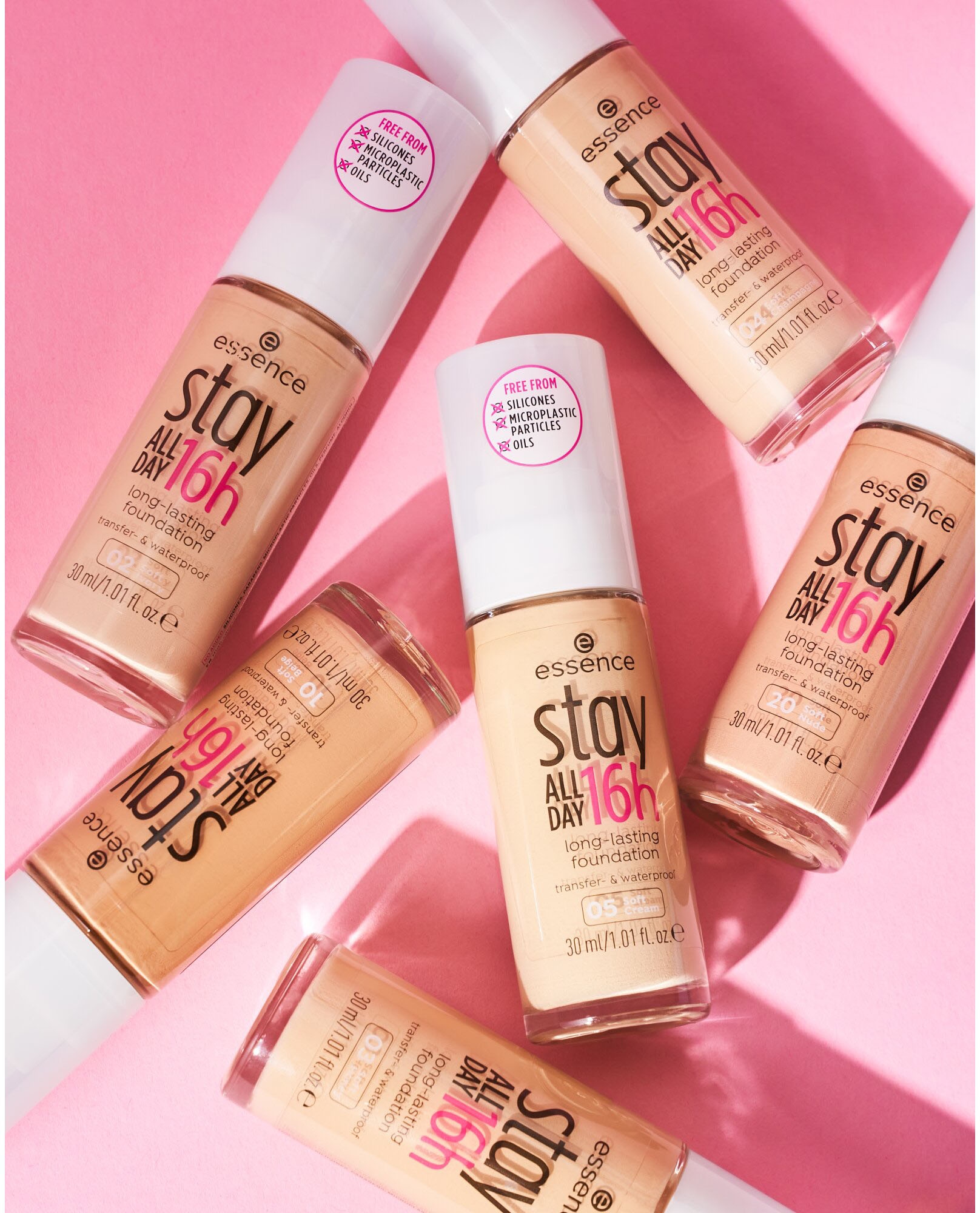 Essence Foundation »stay ALL DAY 16h long-lasting«, (Set, 3 tlg.)