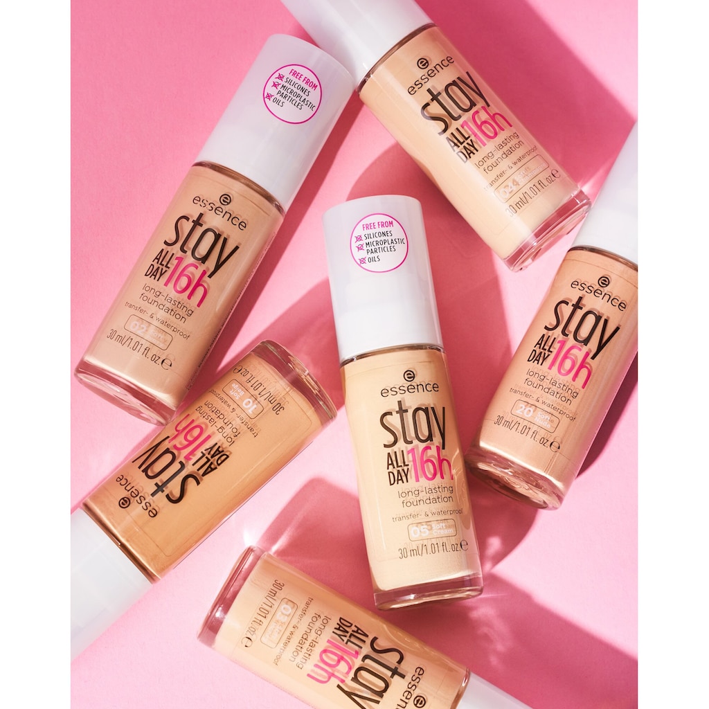 Essence Foundation »stay ALL DAY 16h long-lasting«, (Set, 3 tlg.)