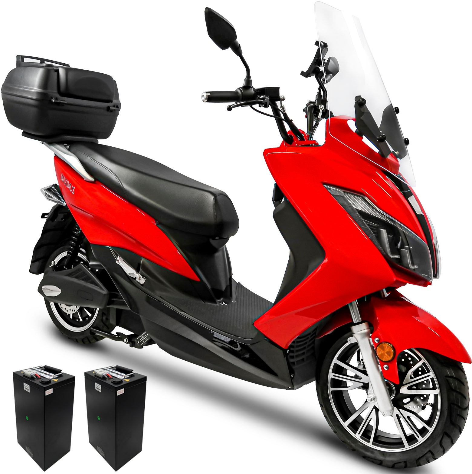 Rolektro E-Motorroller »Maximus MX2-45, 2 Akkus«, bis zu 168 km Reichweite, mit integr. Alarmanlage