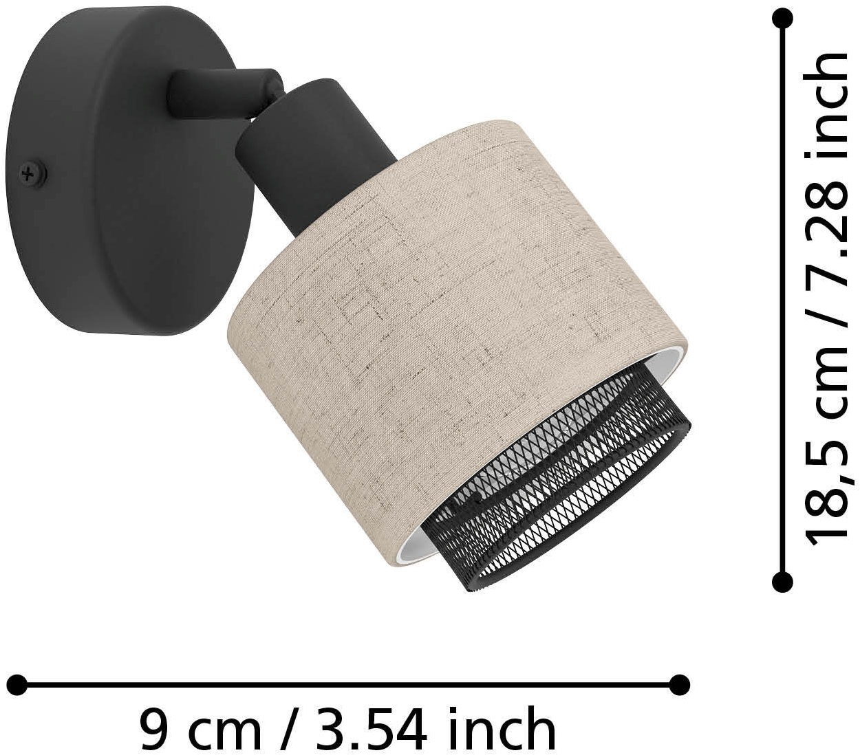 EGLO Deckenspot »ROSLEY Spotlampe - Stahl - E14 - 1X40W - IP20« E14 1 Stk. Wandlampe, Wandleuchte, schwenkbarer Strahler, H11 x Ø9 x AL18,5 cm