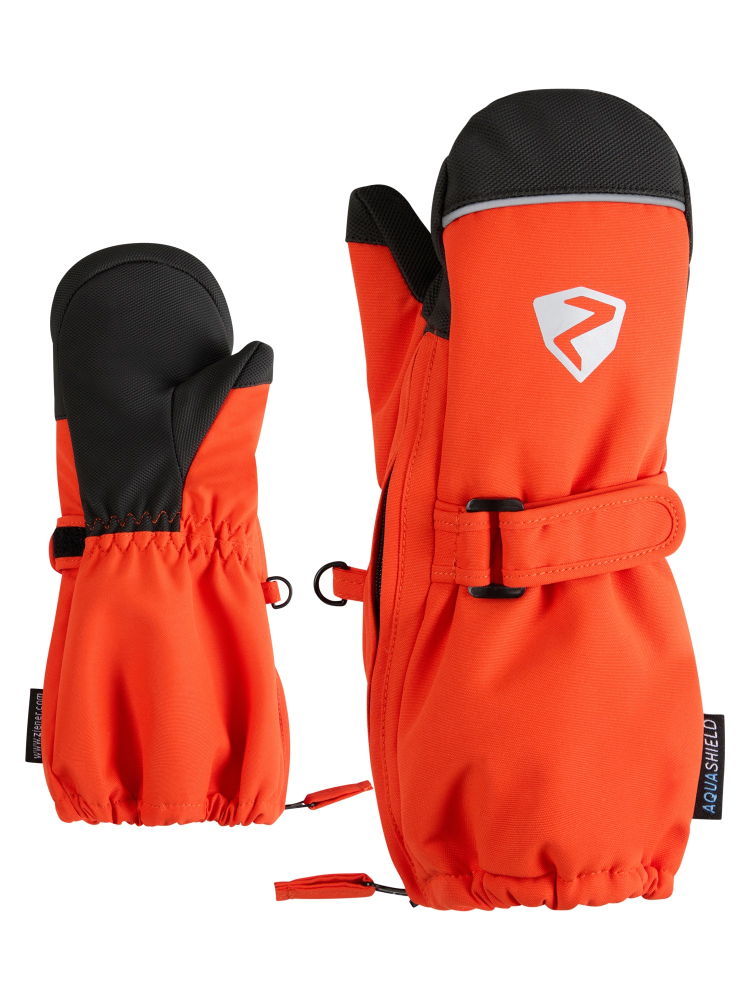 ZIENER Fäustlinge »LANUPO-Z AS MITTEN glove« orangered 2 atmungsaktive, wasser- und winddichte AQUASHIELD Membran