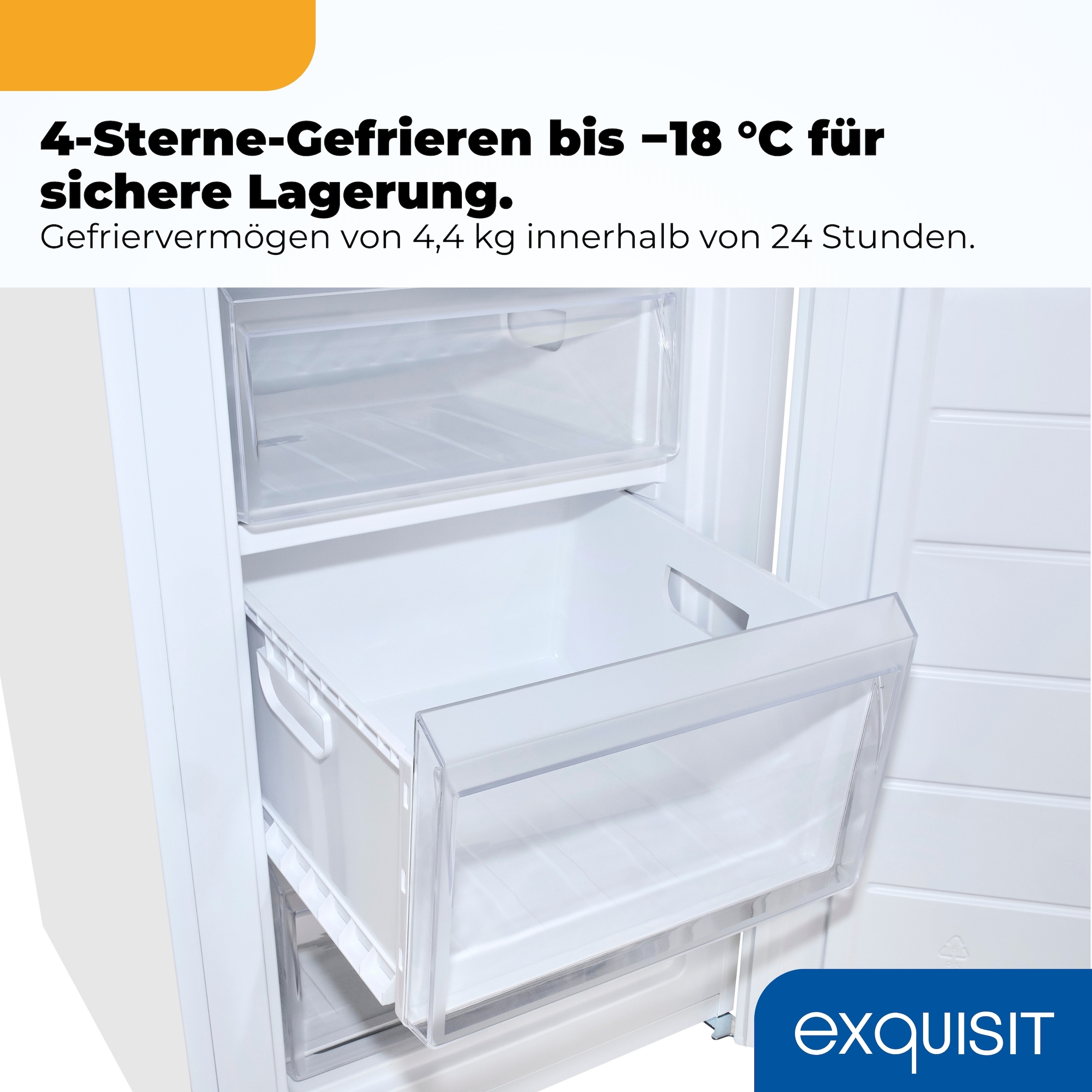 exquisit Gefrierschrank »GS81-040B weiss« 85 cm hoch 54,5 cm breit