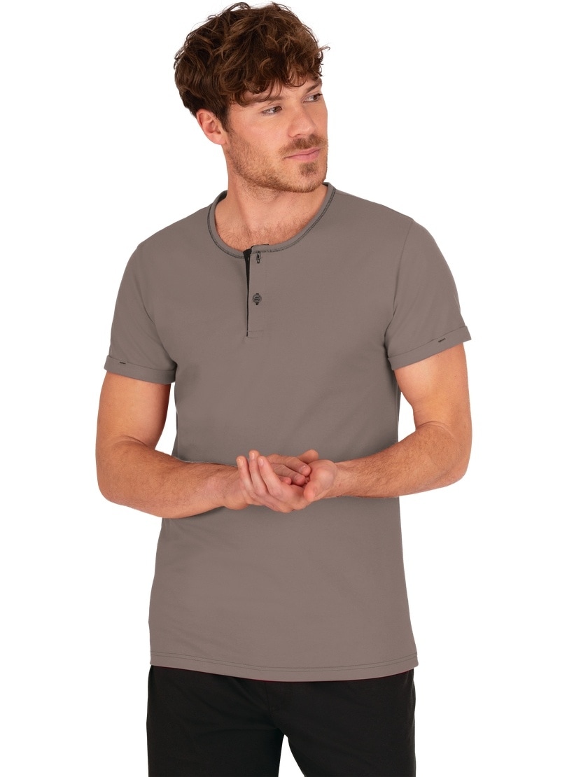 Trigema T-Shirt »TRIGEMA T-Shirt Knopfleiste aus Biobaumwolle«, (1 tlg.)