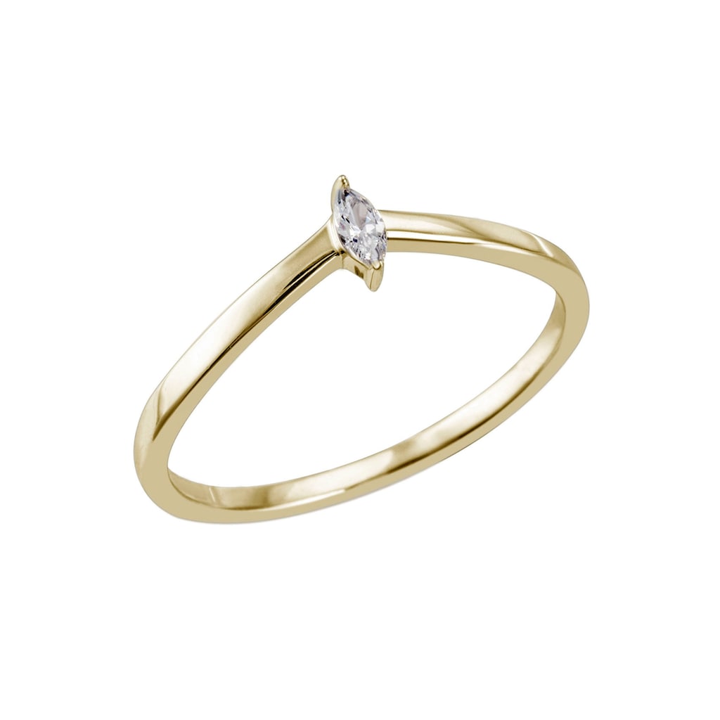 Firetti Fingerring »Schmuck Geschenk Silber 925 Silberring Ring Navette gefasst glitzernd«