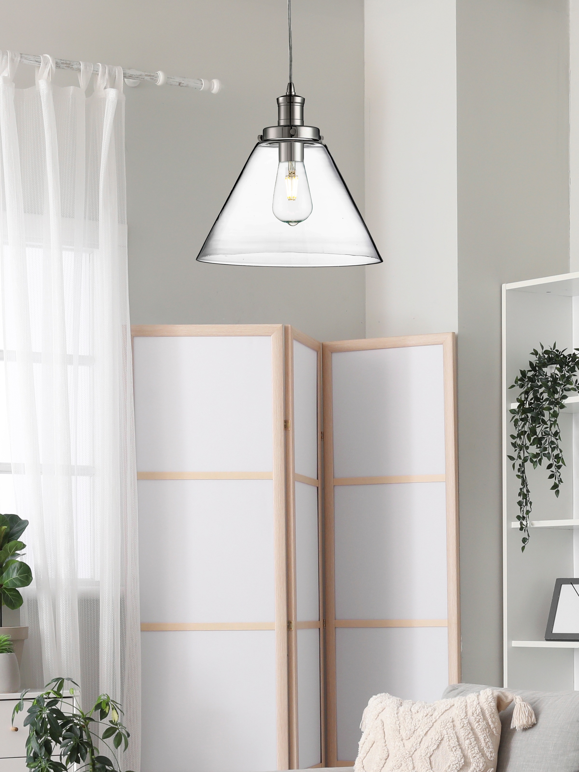 Searchlight Pendelleuchte »Pyramidenanhänger - Metall & Glas« E27 1 Stk.