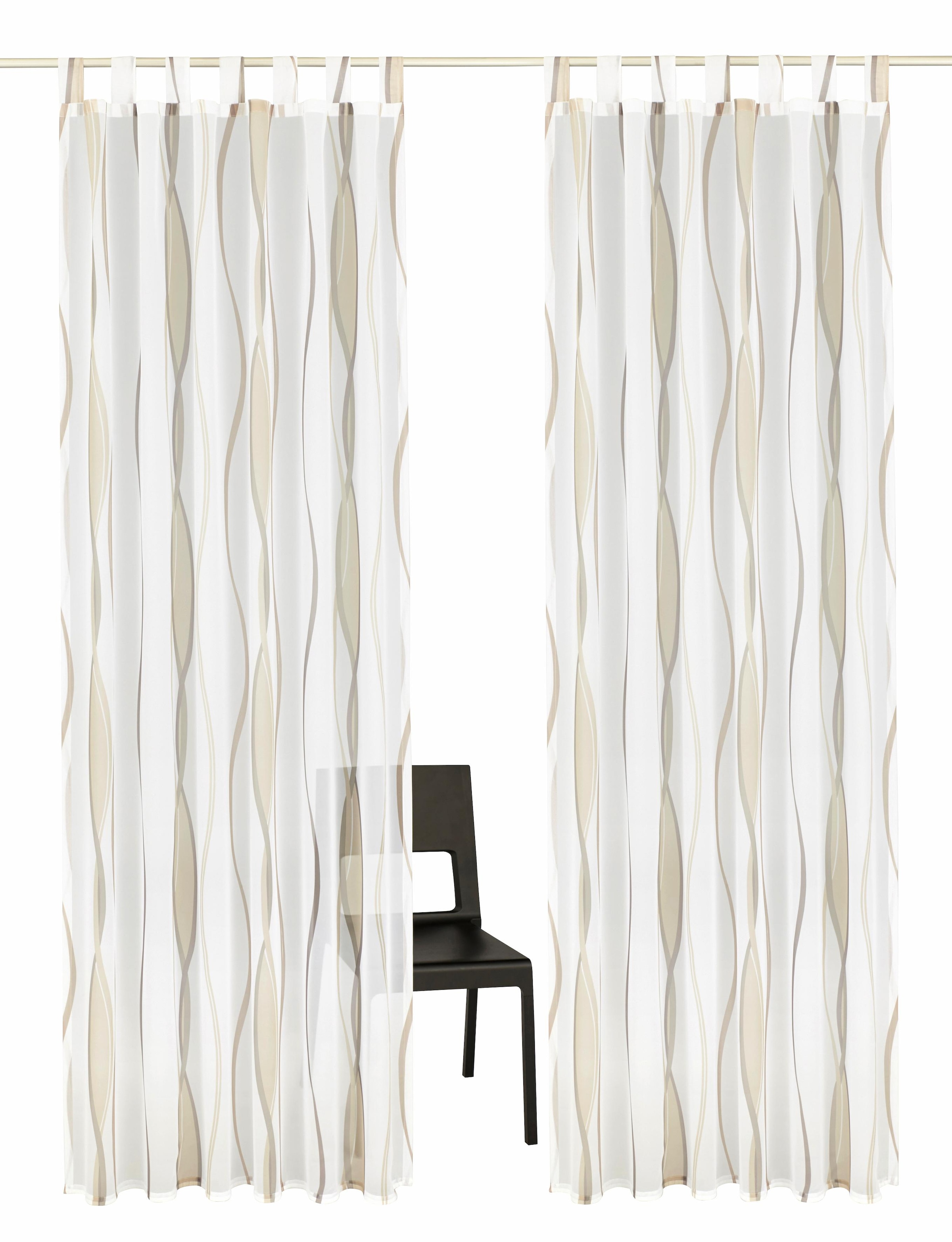 my home Gardine »DIMONA« Schlaufen 2 Stk. tlg. 2-er Set, Voile, Polyester, günstig online kaufen