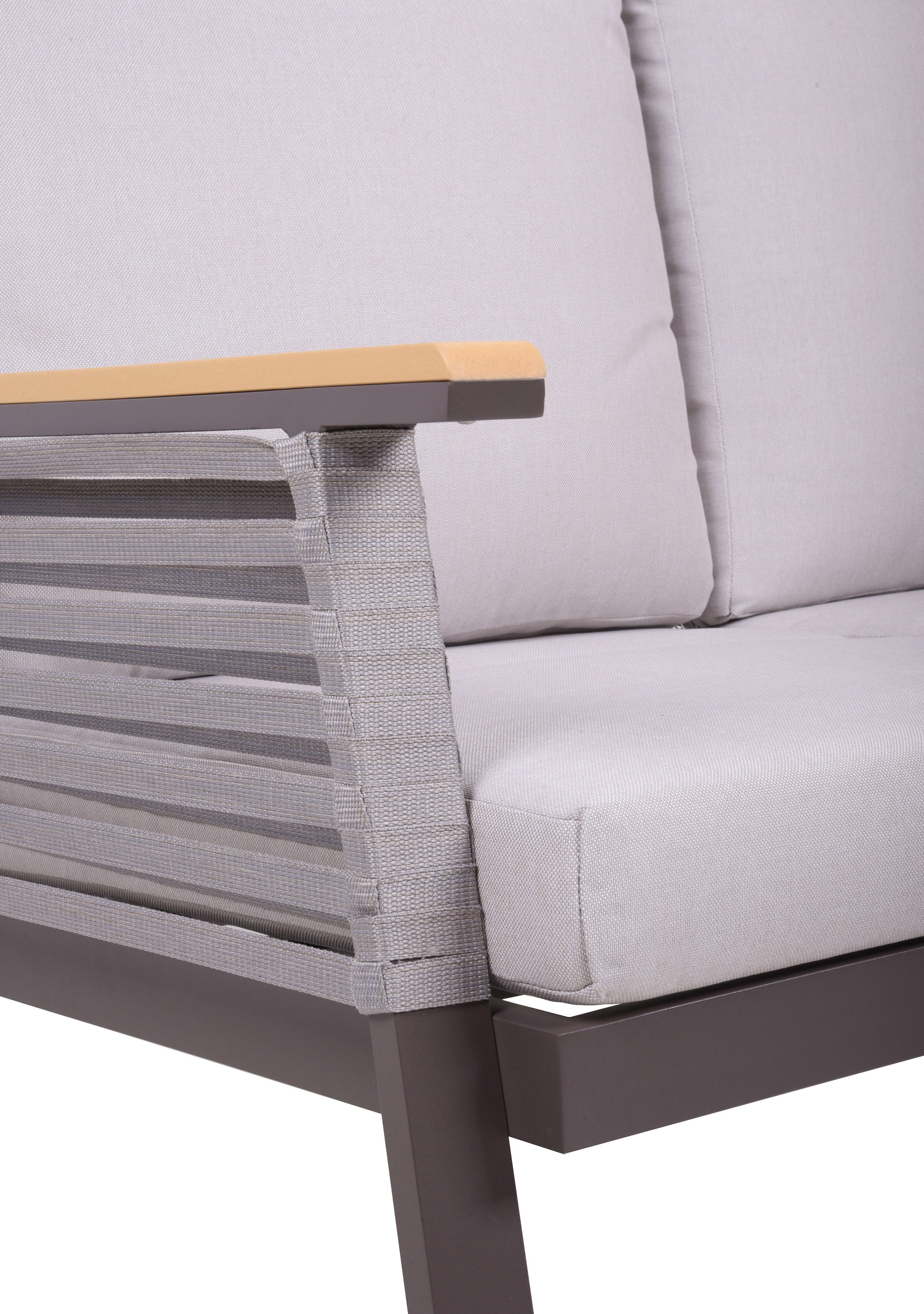 Garden Pleasure Gartenlounge-Set », Lounge-Gruppe »DENIA««, 2 Sessel, 1 Sofa,Tisch LxB: 55,5x100 cm, inkl beigen Kissen