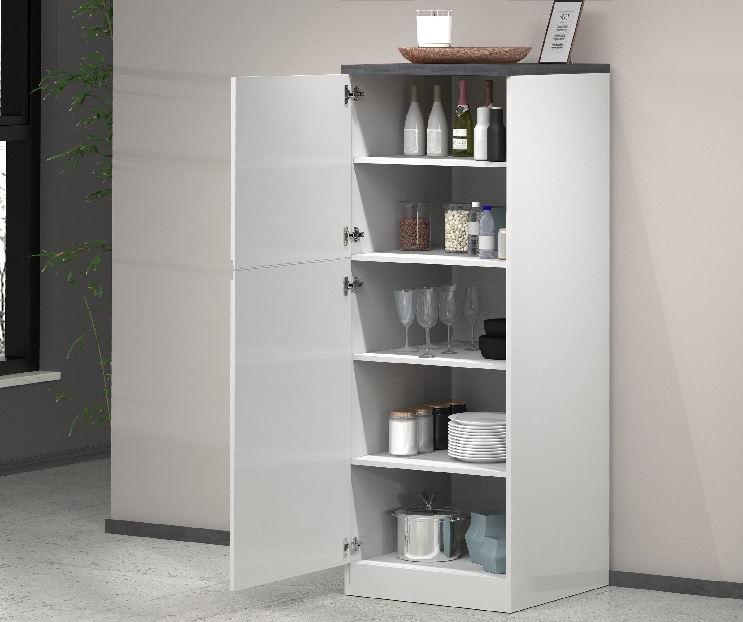 KOCHSTATION Vorratsschrank »KS-Sole,Hauswirtschaftsschrank,Stauschrank,Küchenschrank«, Breite/Höhe 60/165 cm, 5 Fächer