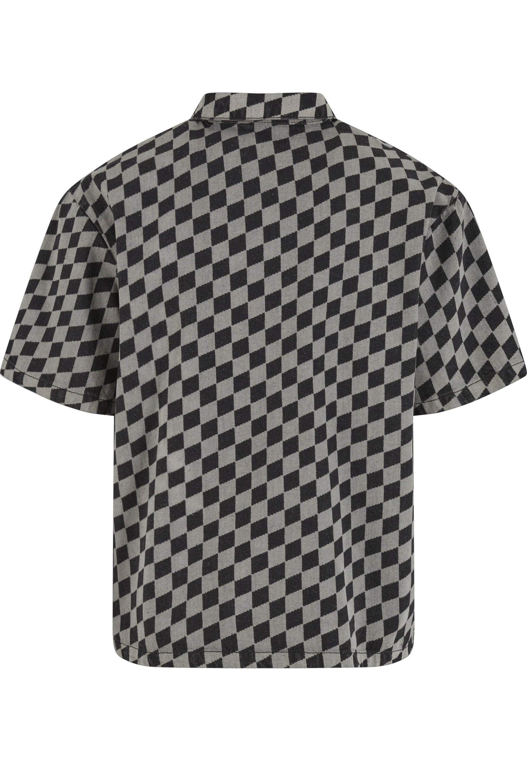 URBAN CLASSICS Langarm-Poloshirt »Urban Classics Laser Check Printed Boxy Shirt« 1 Stk.