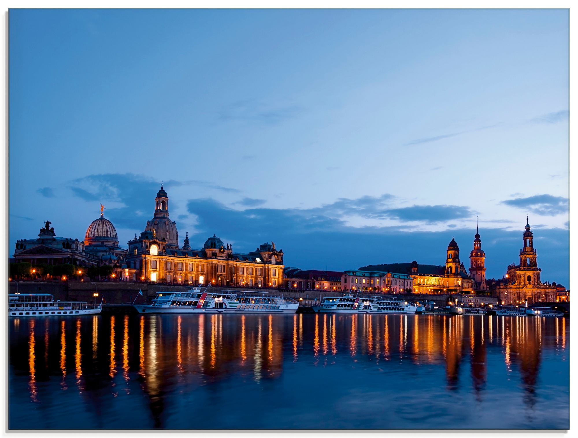 Artland Glasbild "Dresden Silhouette blaue Stunde", Deutschland, (1 St.), i günstig online kaufen