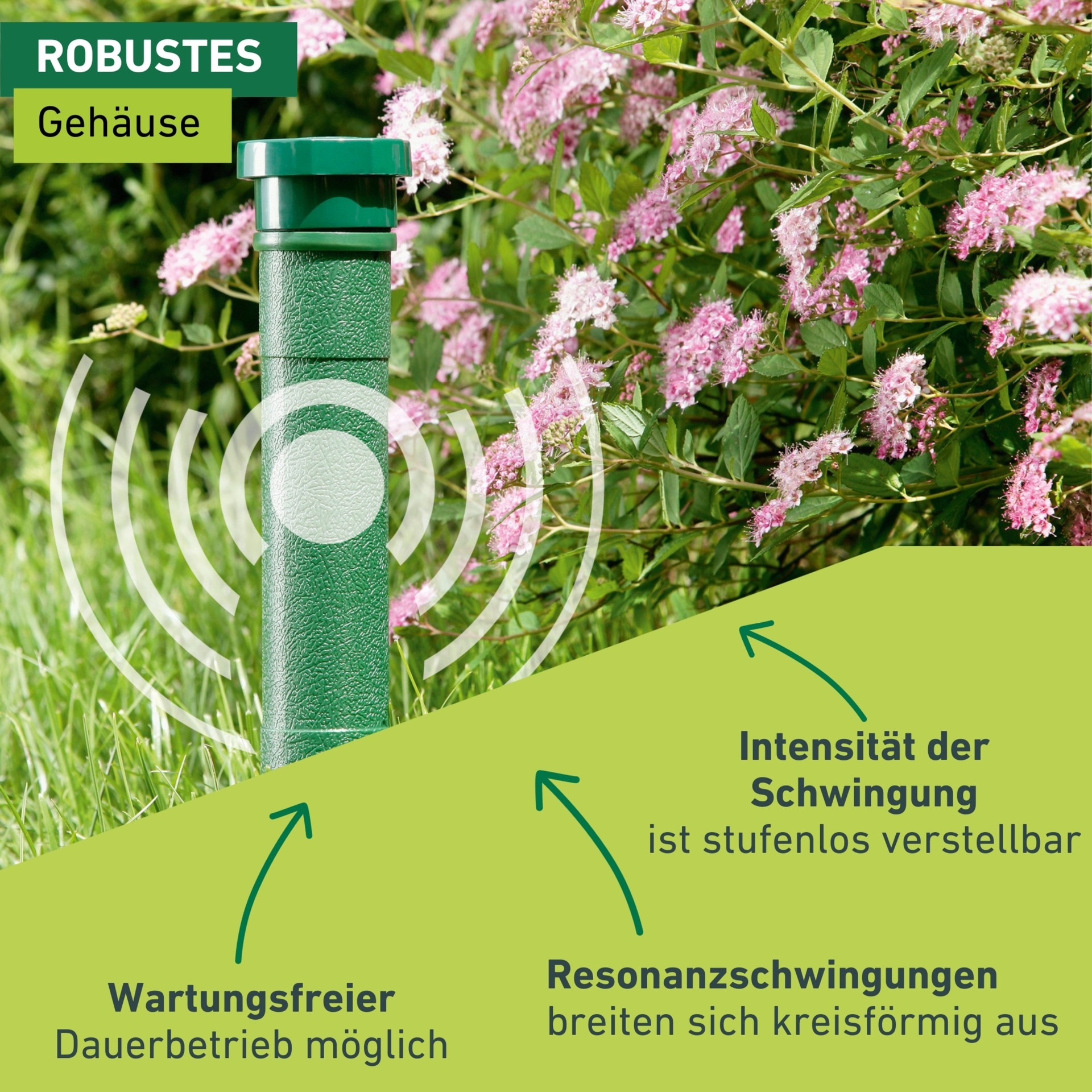 Windhager Ultraschall-Tierabwehr »Maulfwurfschreck und Wühlmausvertreiber Classic, batteriebetrieben« Wirkungsbereich 600 m² mit niederfrequenten Schallwellen