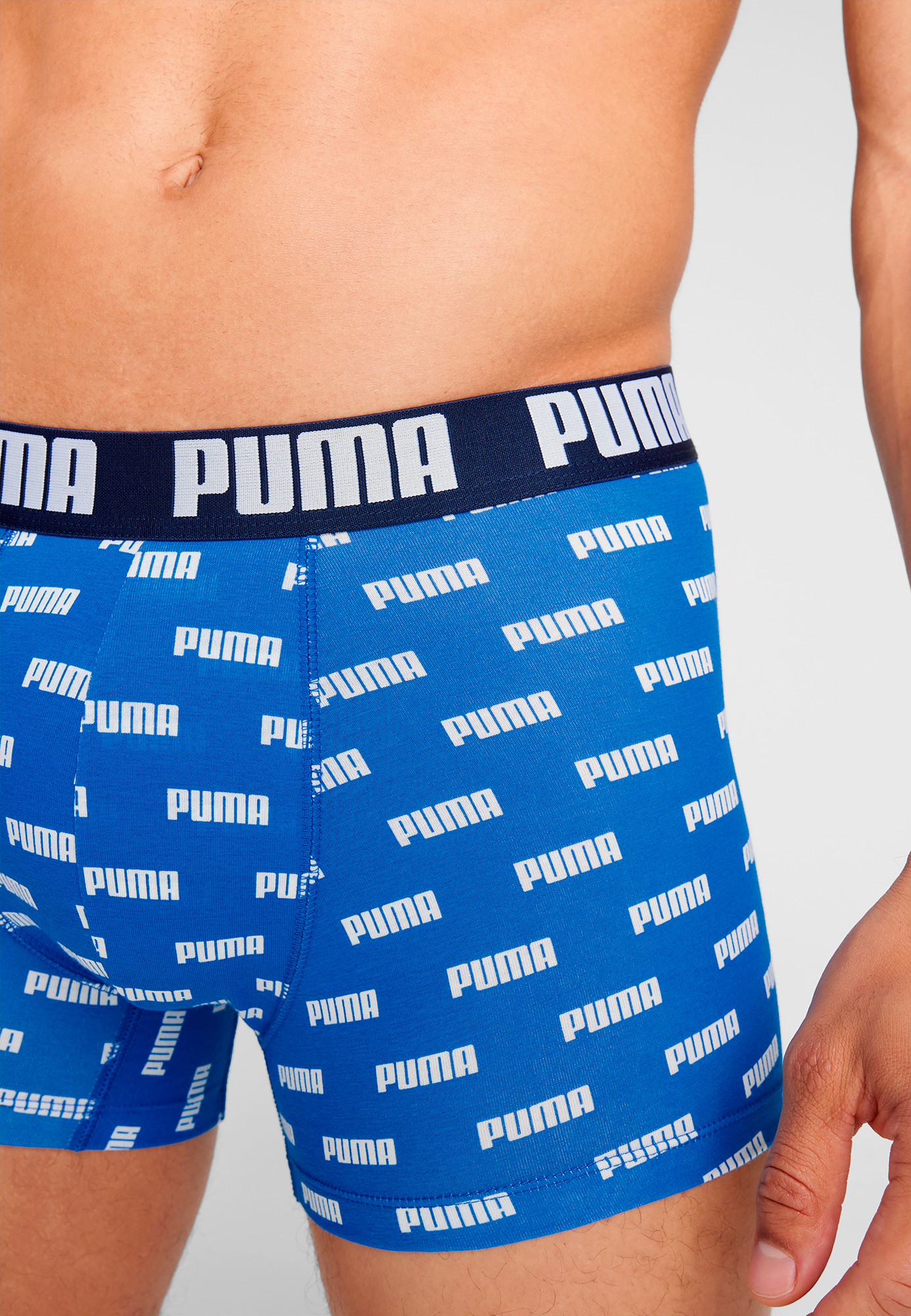PUMA Boxershorts »PUMA MEN EVERYDAY LOGO PRINT BOXERS 2P« Packung, 2er Pack,  1x uni und 1x allover Logodruck