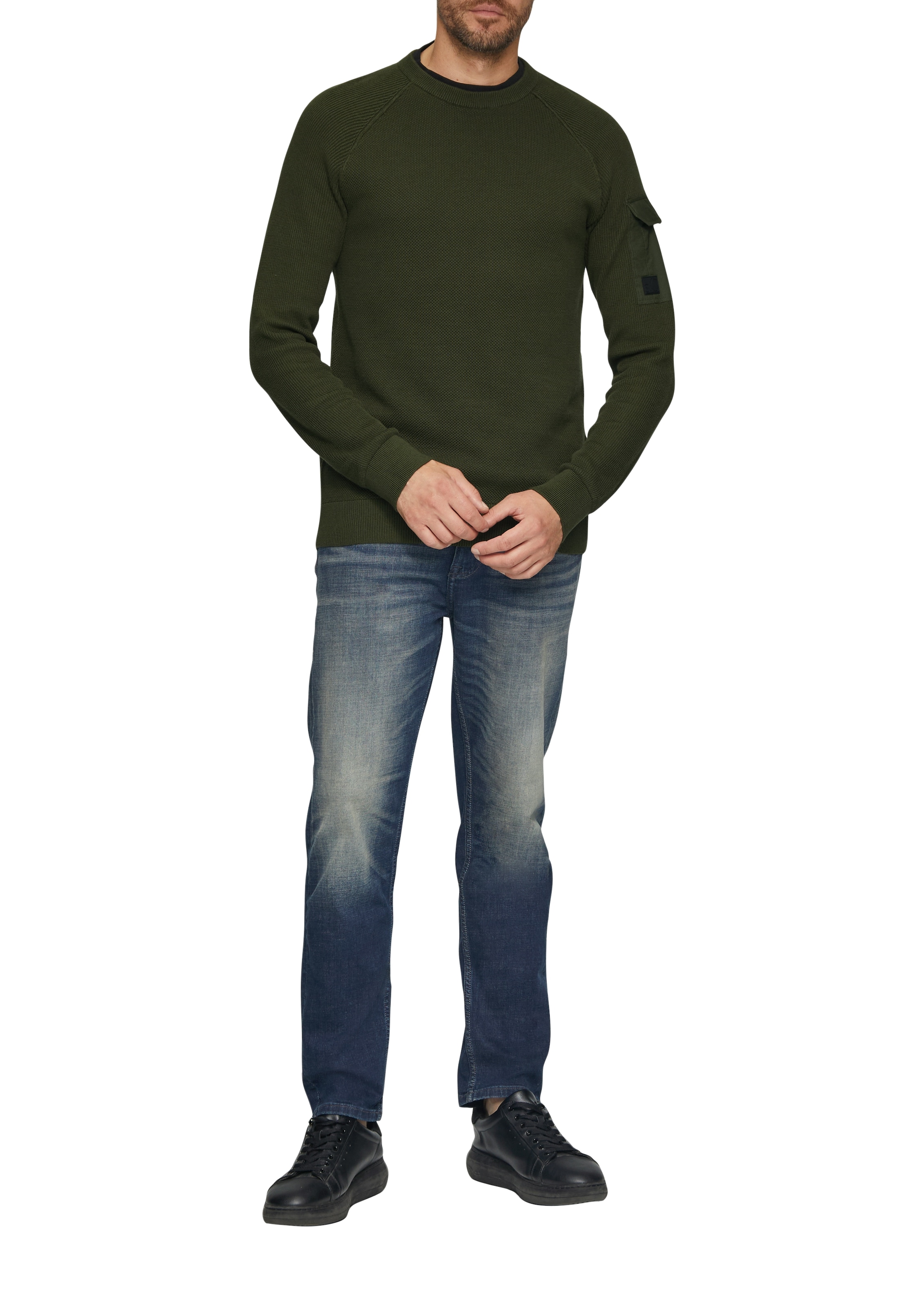 s.Oliver Strickpullover, mit aufgesetzter Tasche am Arm
