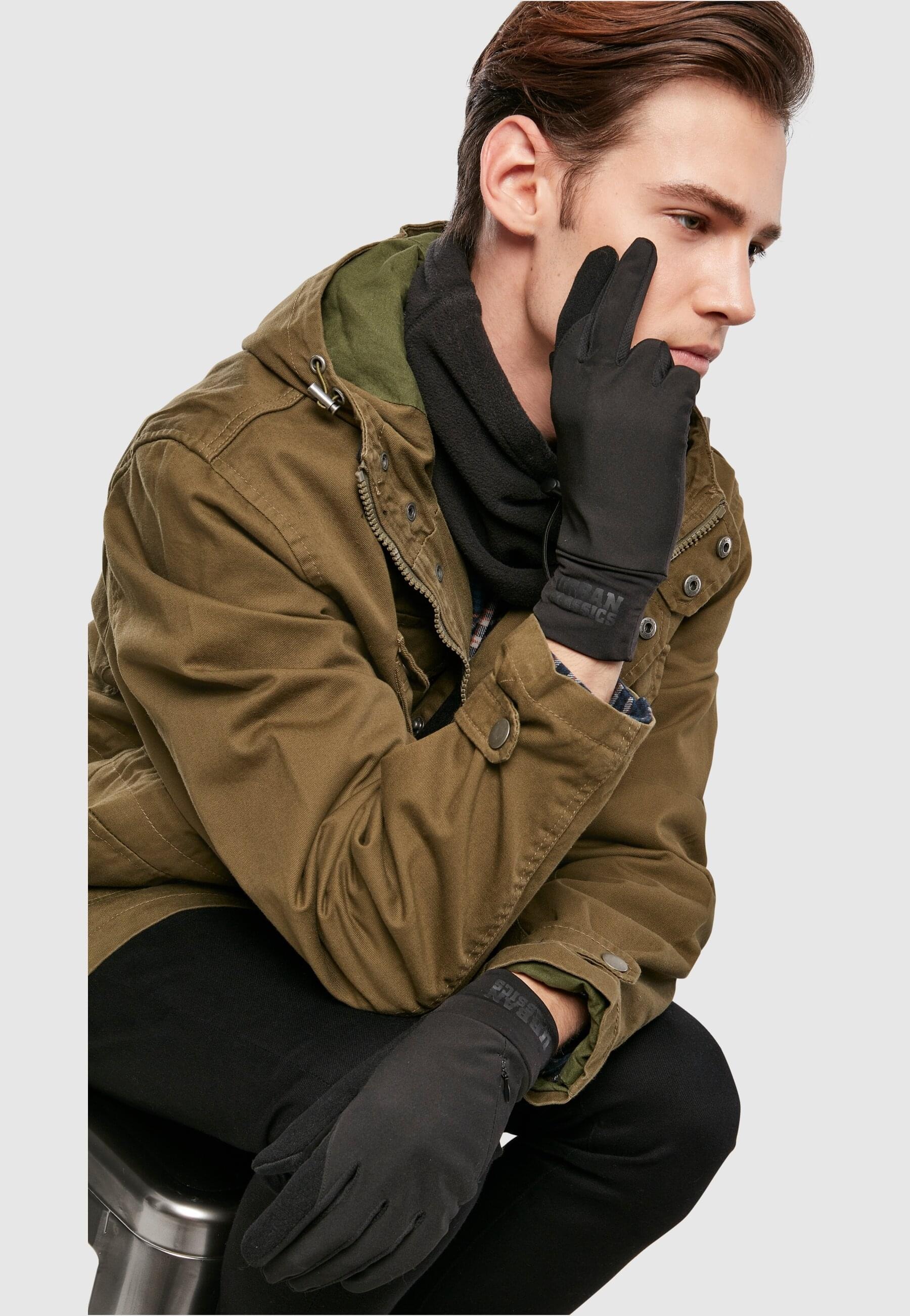 URBAN CLASSICS Baumwollhandschuhe »Urban Classics Unisex Logo Cuff Performance Gloves«