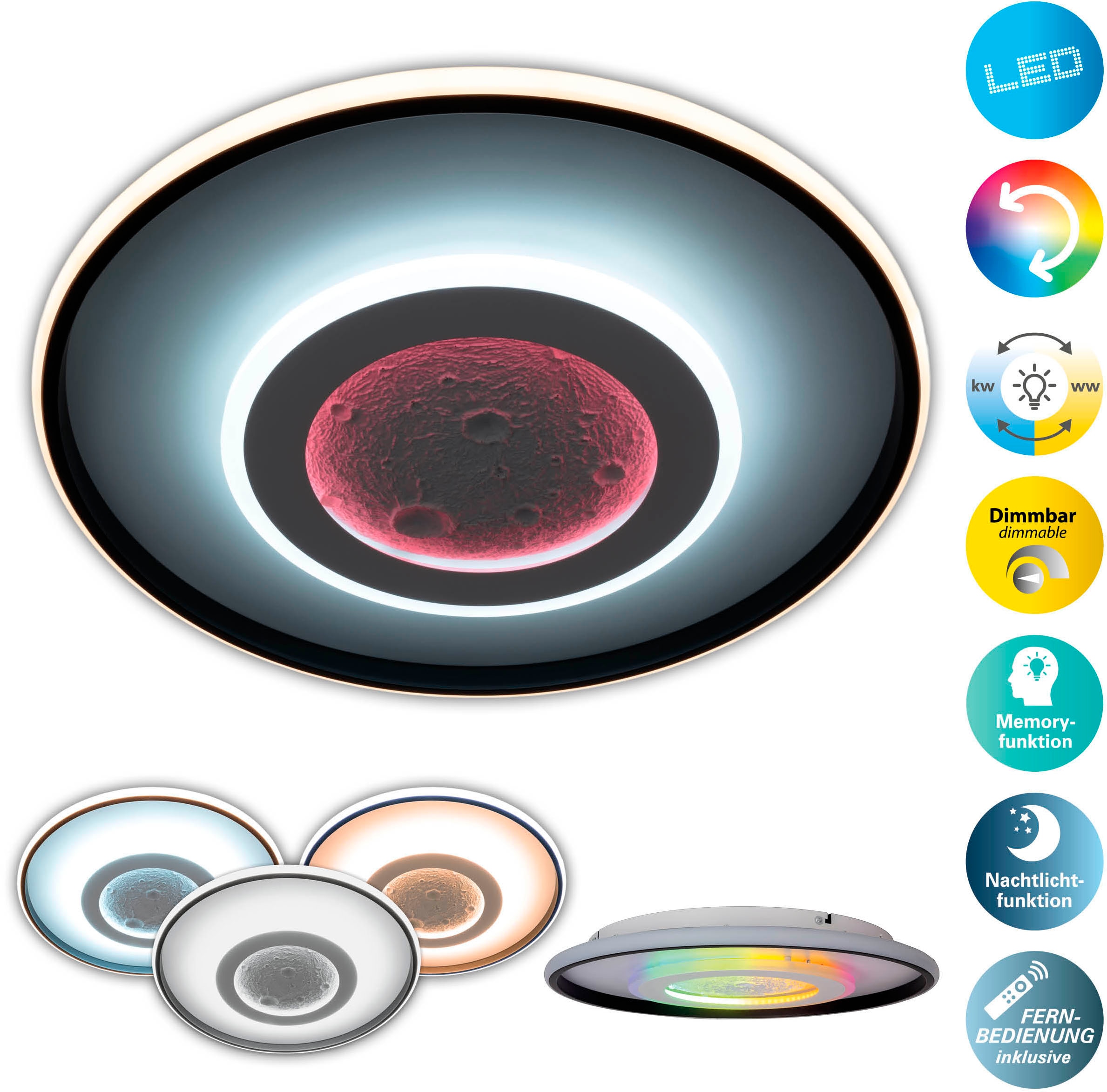 my home LED Deckenleuchte »Lyra«, 1 flammig, Leuchtmittel LED-Board   LED f günstig online kaufen