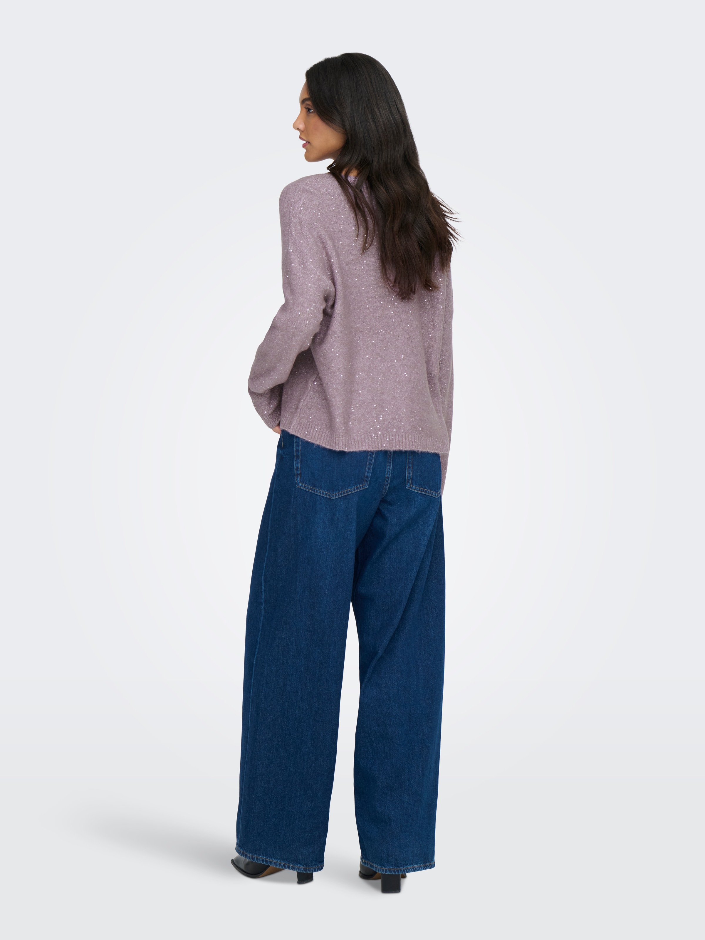 ONLY Strickpullover »ONLARIZONA LS SEQUINS V-NECK PUL KNT«