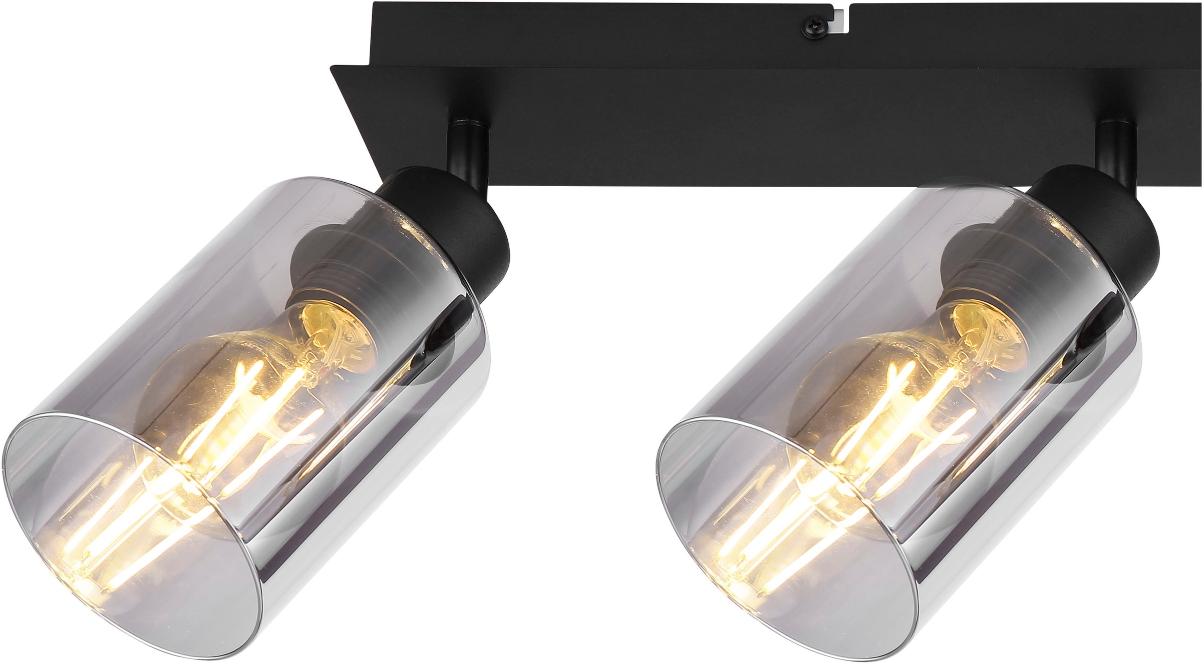 GLOBO LIGHTING Deckenspot »HADERA« E27 1 Stk. Deckenstrahler schwarz matt, Rauchglas, E27
