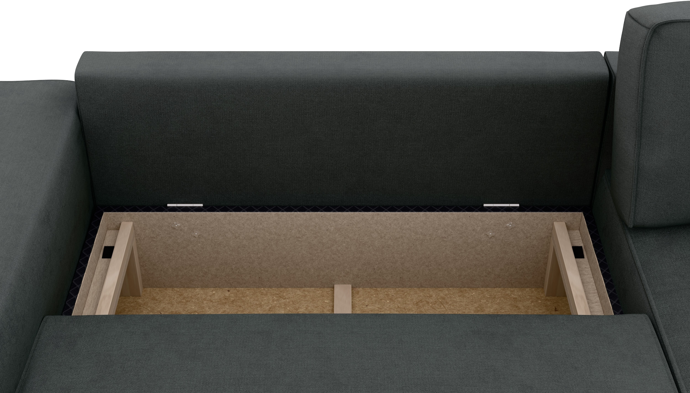 INOSIGN Ecksofa »Chance, Recamiere beidseitig montierbar, Schlaffunktion, Breite 265 cm«, auch in Cordstoff, Schlafsofa mit Bettkasten, Couch in L-Form