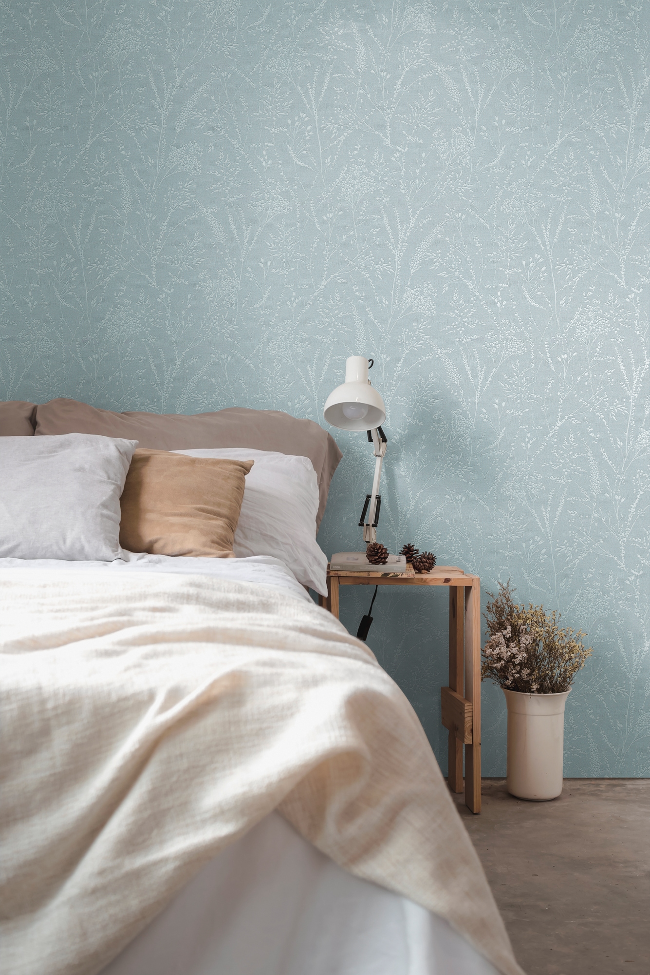 A.S. Création Vliestapete »Pure Elegance Tapete mit Ästen Mustertapete Floral Blumen«, schimmernd, Vliestapete Blumentapete für Schlafzimmer Küche Wohnzimmer Äste Design