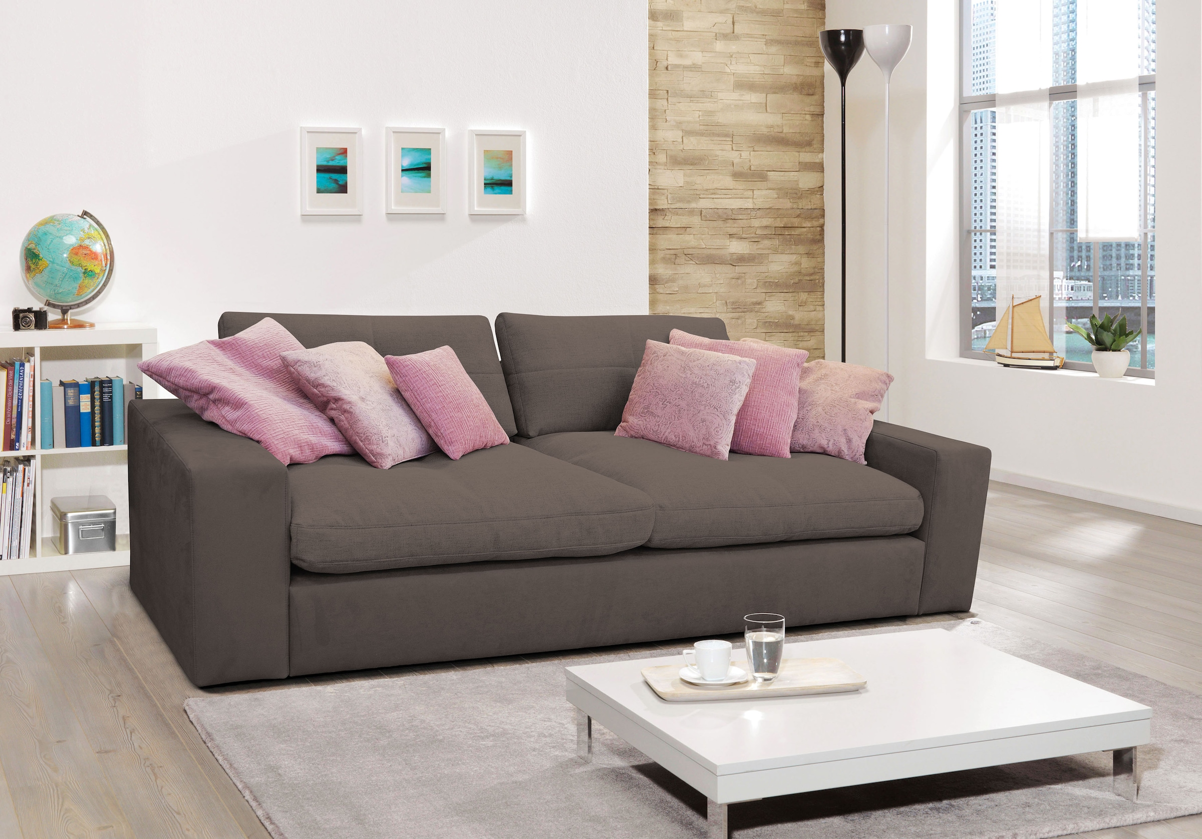alina Big-Sofa »Sandy«, in Cord, mit losen Sitz und Rückenkissen