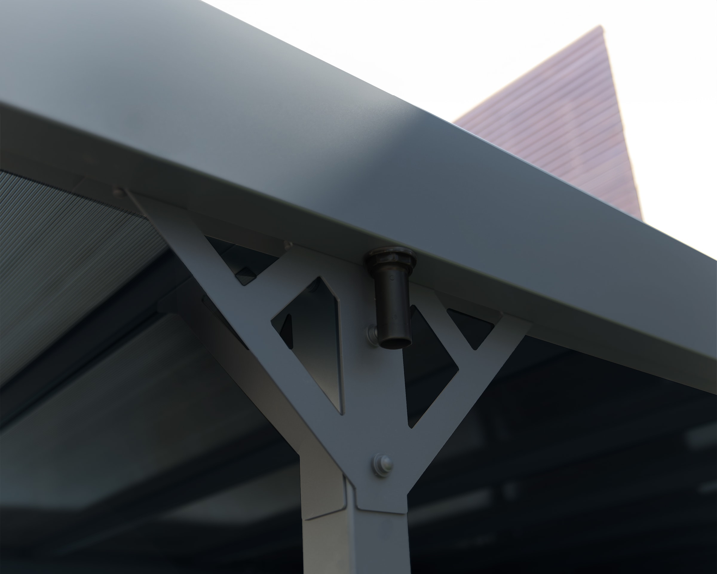 Palram - Canopia Einzelcarport »Palma 5000«, Aluminium, 263 cm, Grau, inkl. Regenrinnen und Bodenverankerungen