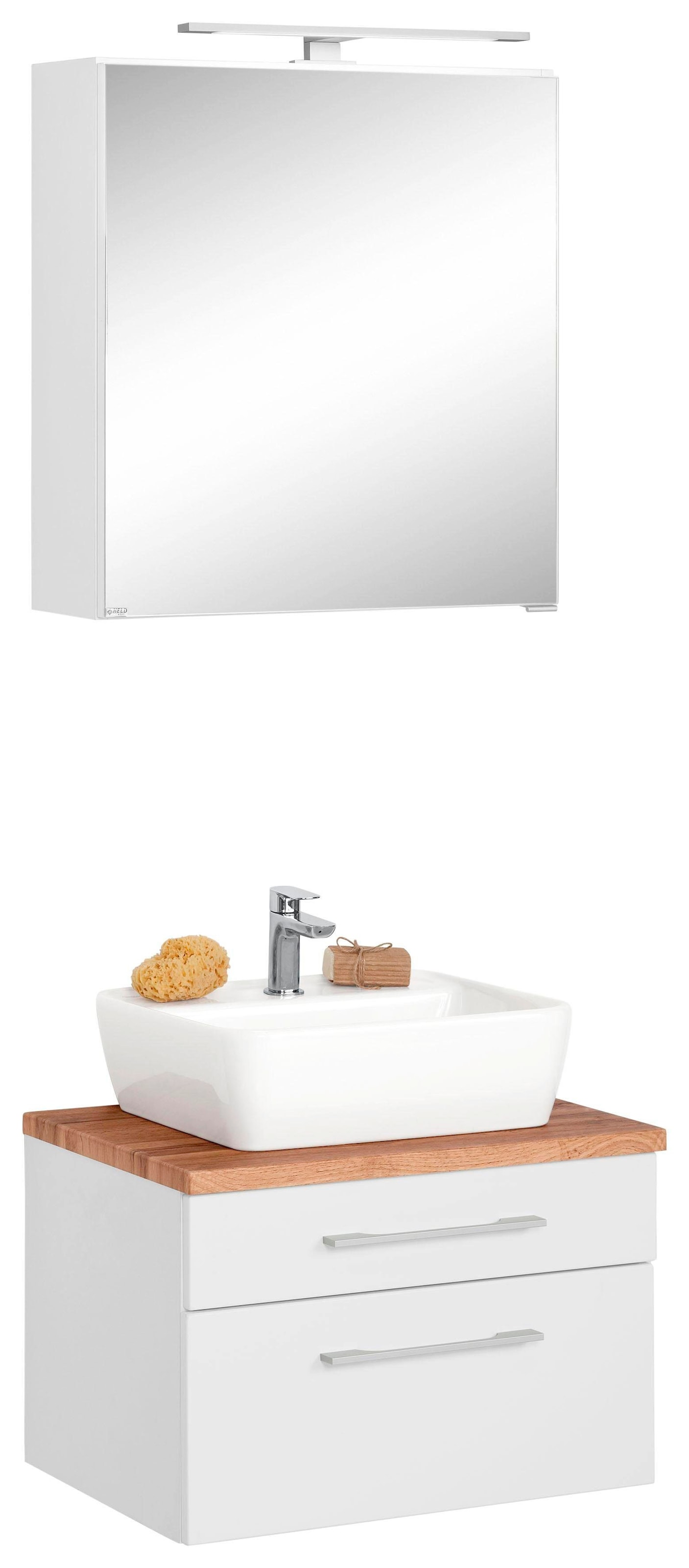 welltime Badmöbel-Set »Davos« 2 Stk. tlg. Spiegelschrank Breite 60 cm, mit günstig online kaufen